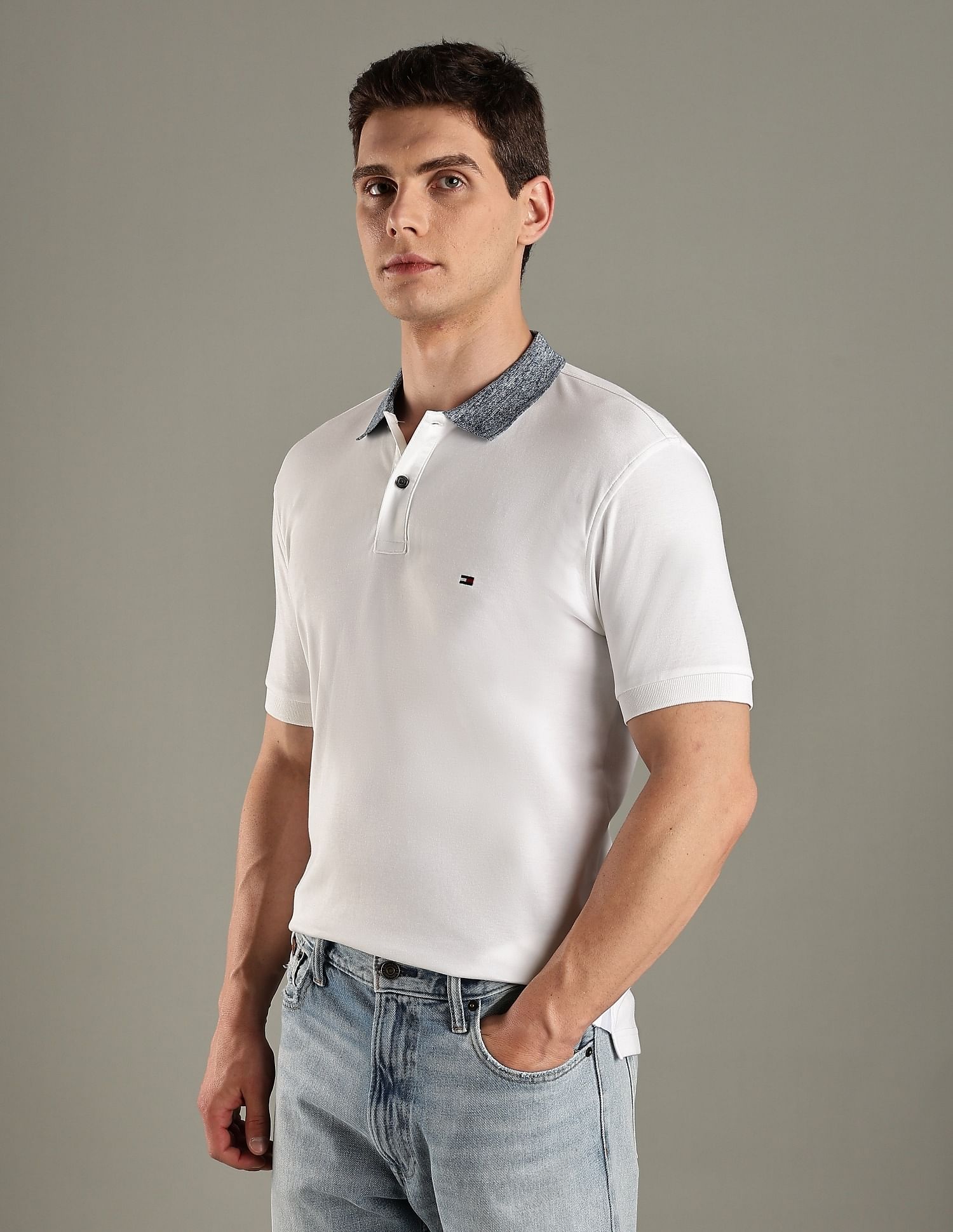 Tommy Hilfiger Solid Regular-Fit Cotton Polo T-Shirt