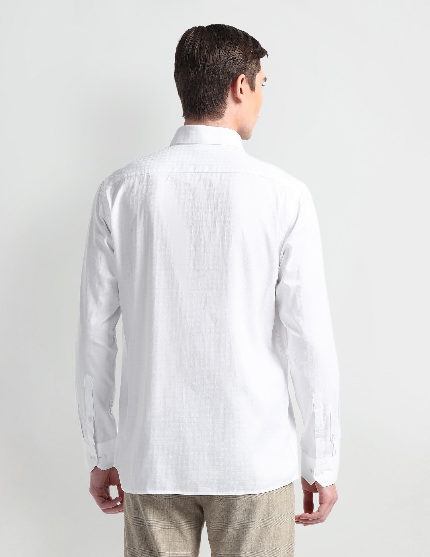Arrow Manhattan Slim Self-design Dobby Shirt