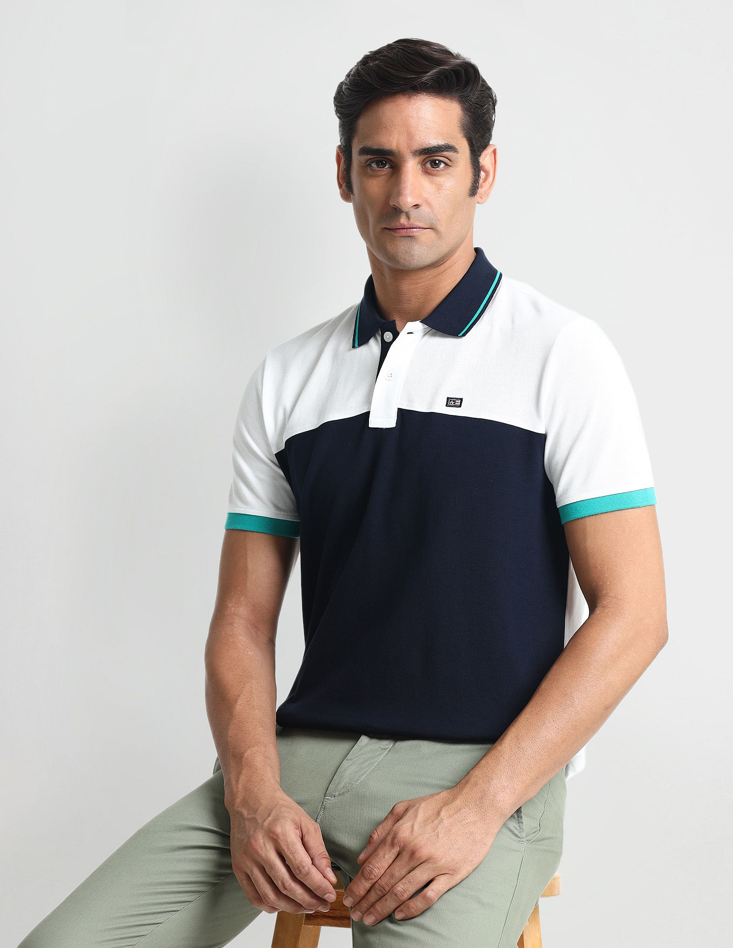 Arrow Sports Colour Block Regular Polo Shirt