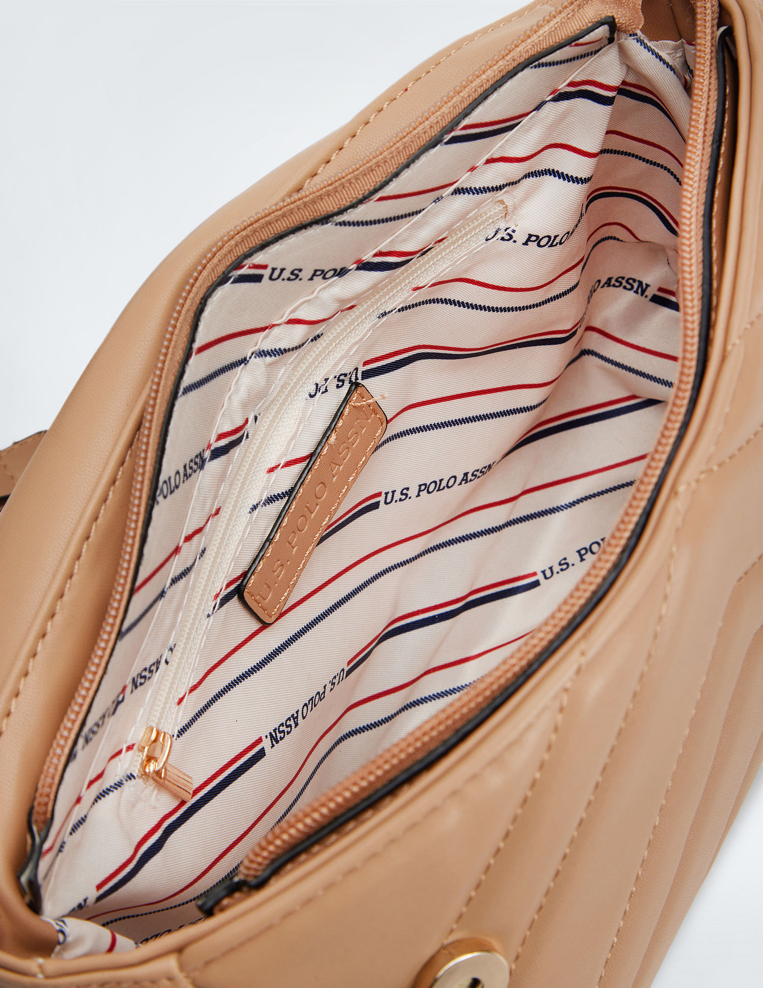 U.S. Polo Assn. Women Chain Strap Chevron Quilted Sling Bag