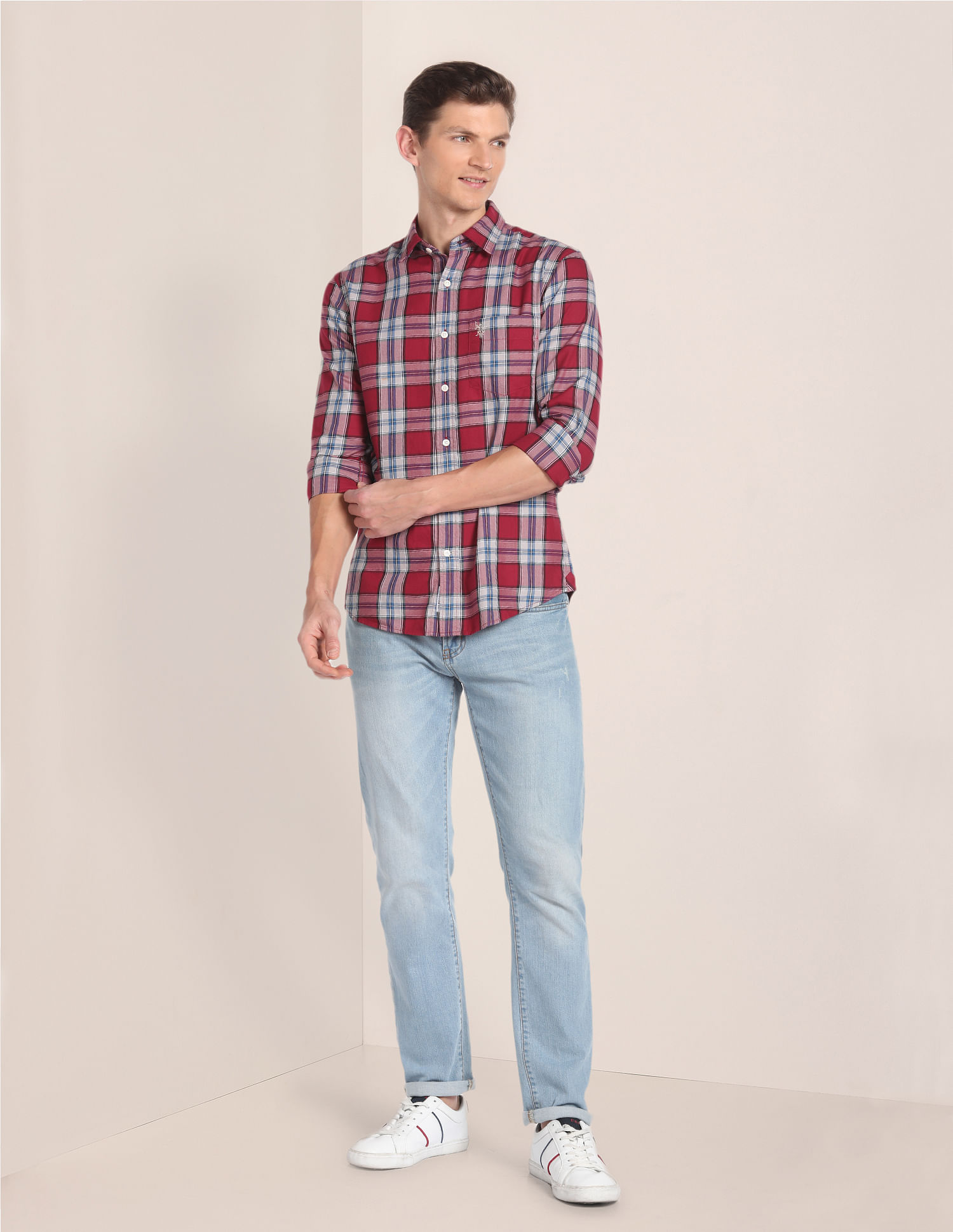 U.S. Polo Assn. Spread Collar Checked Shirt