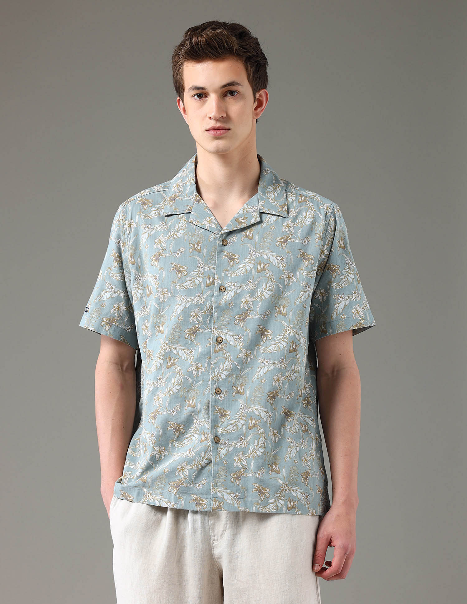 Arrow Sport Floral Pattern Pure Cotton Shirt