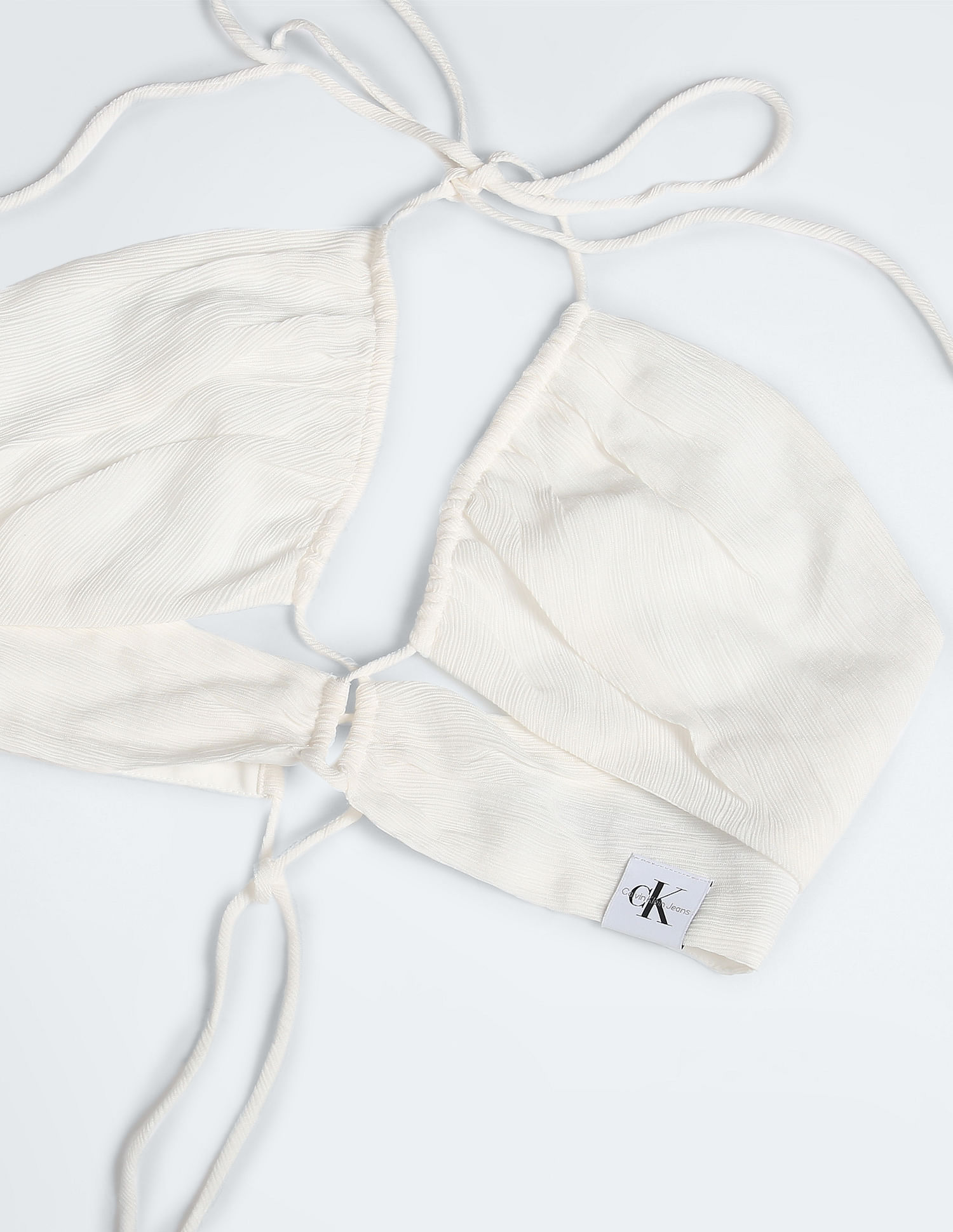 Calvin Klein Jeans Wrap Strappy Crinkle Bra Top