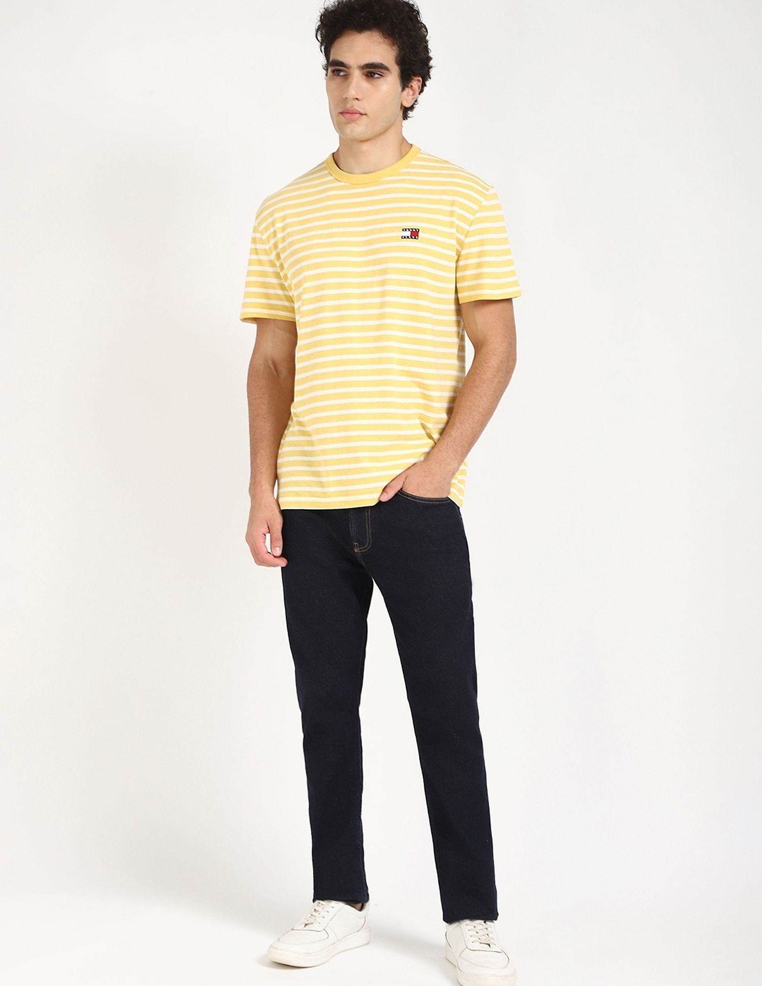 Tommy Hilfiger Logo Striped Regular-Fit Cotton T-Shirt