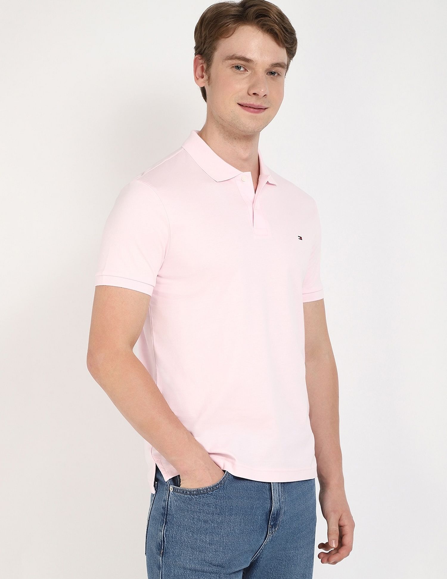 Tommy Hilfiger Solid Regular-Fit Cotton Polo Shirt