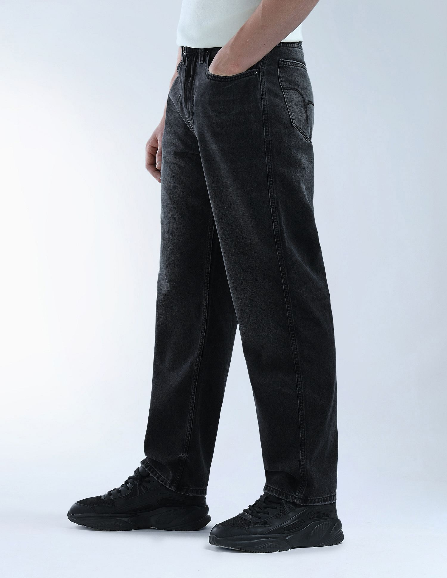 Flying Machine Cobain Loose Fit Stone Washed Jeans