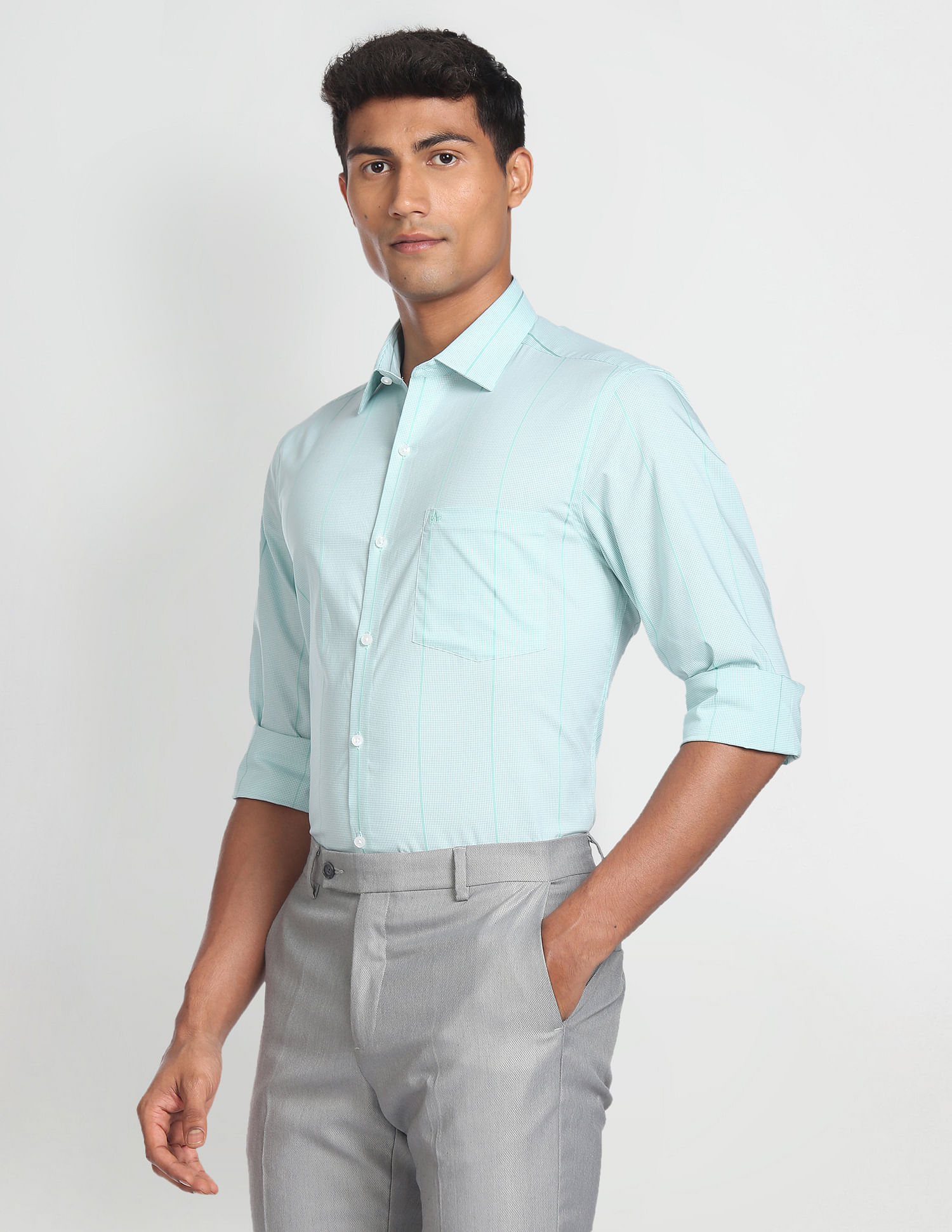 Arrow Micro Check Regular Fit Formal Shirt