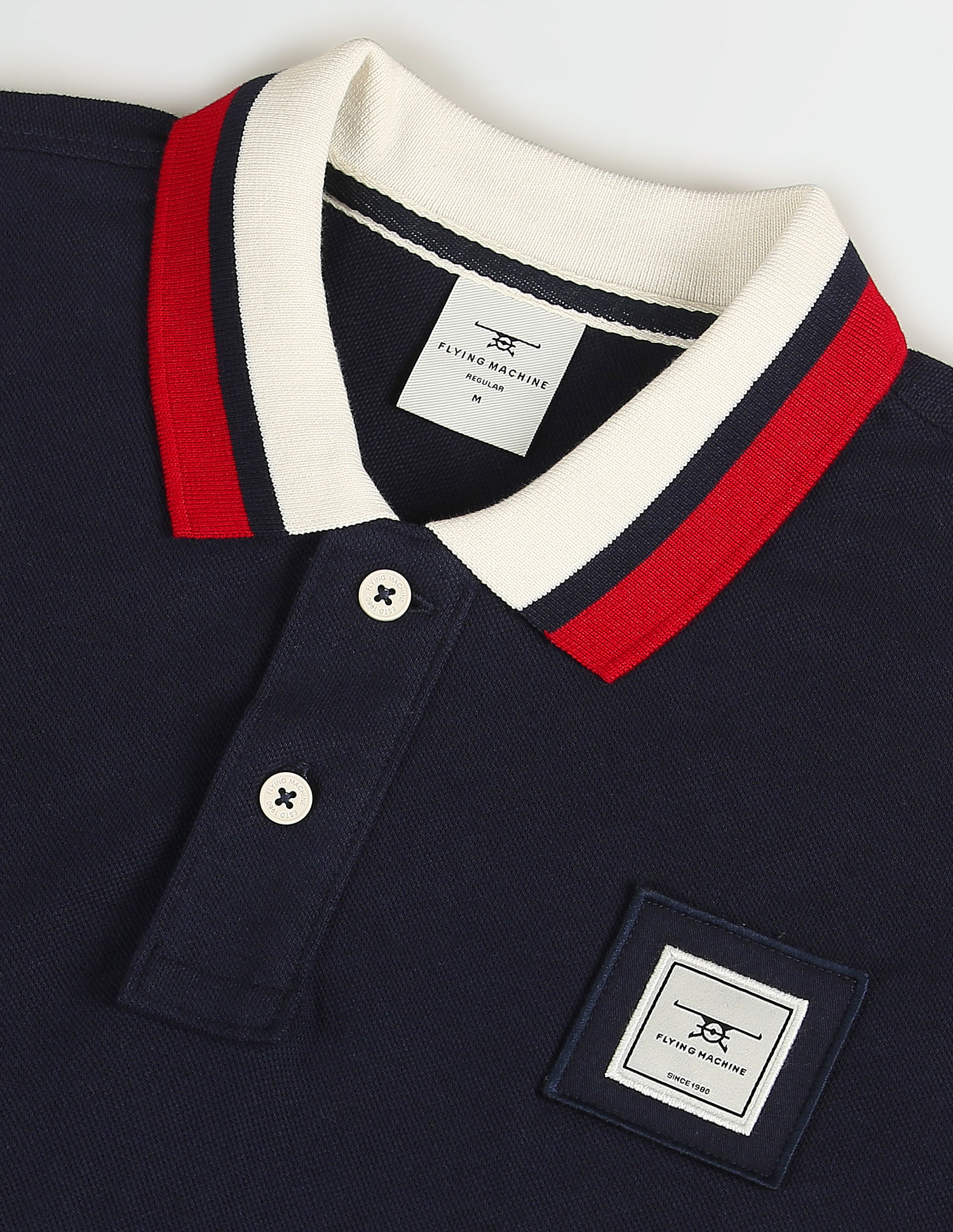 Flying Machine Solid Cotton Polo Shirt