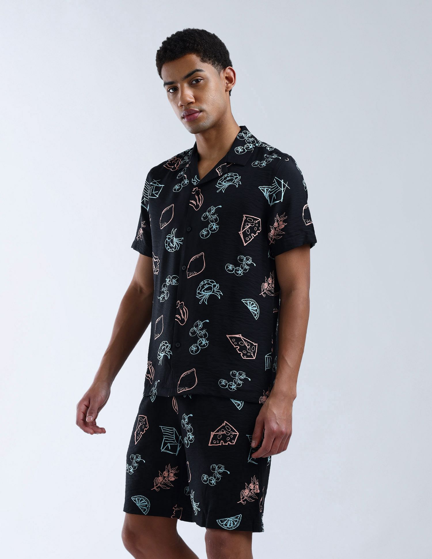 Flying Machine Regular Fit All-Over Digitopia Shirt