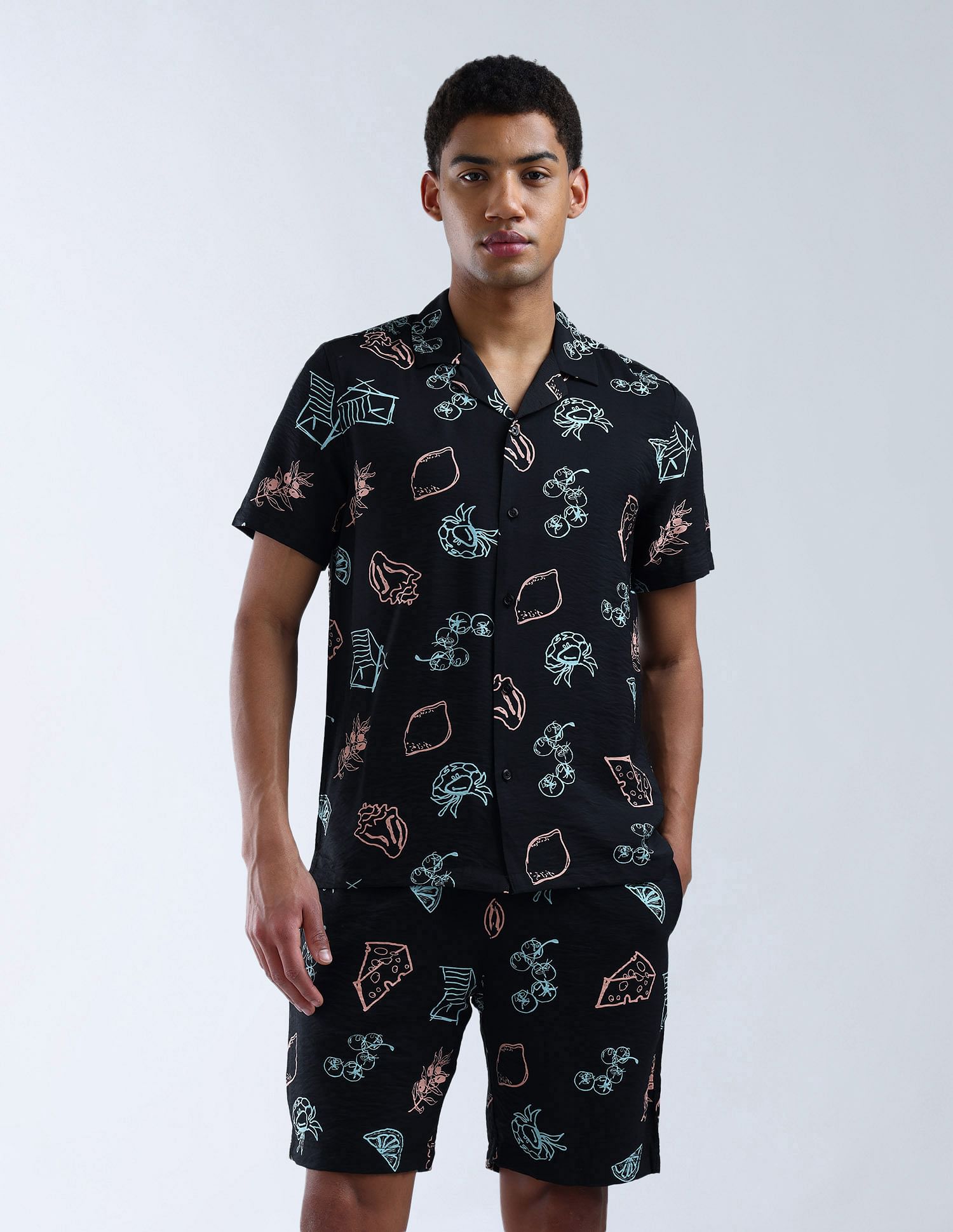 Flying Machine Regular Fit All-Over Digitopia Shirt