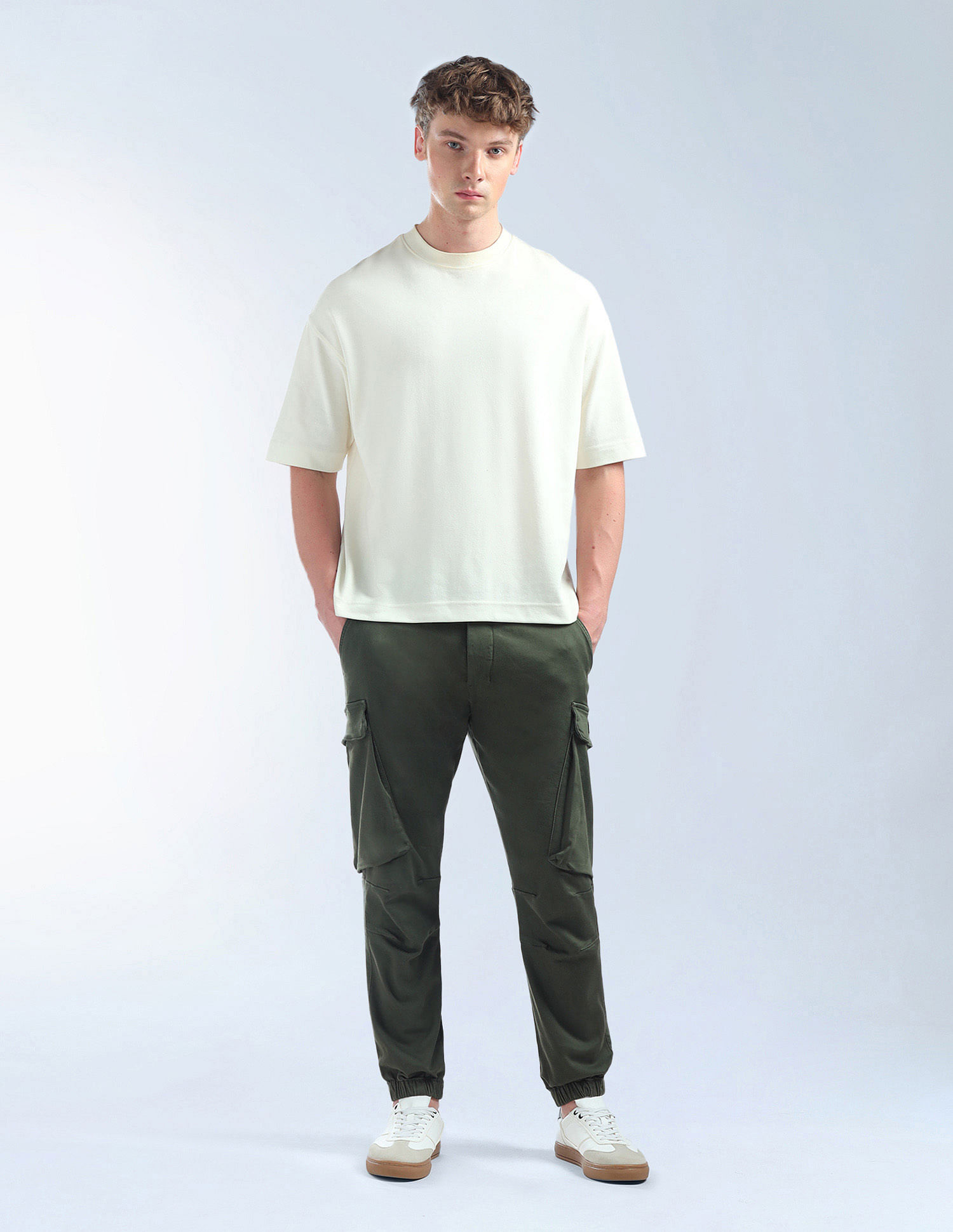 Flying Machine Solid Relaxed Fit Knitted Joggers