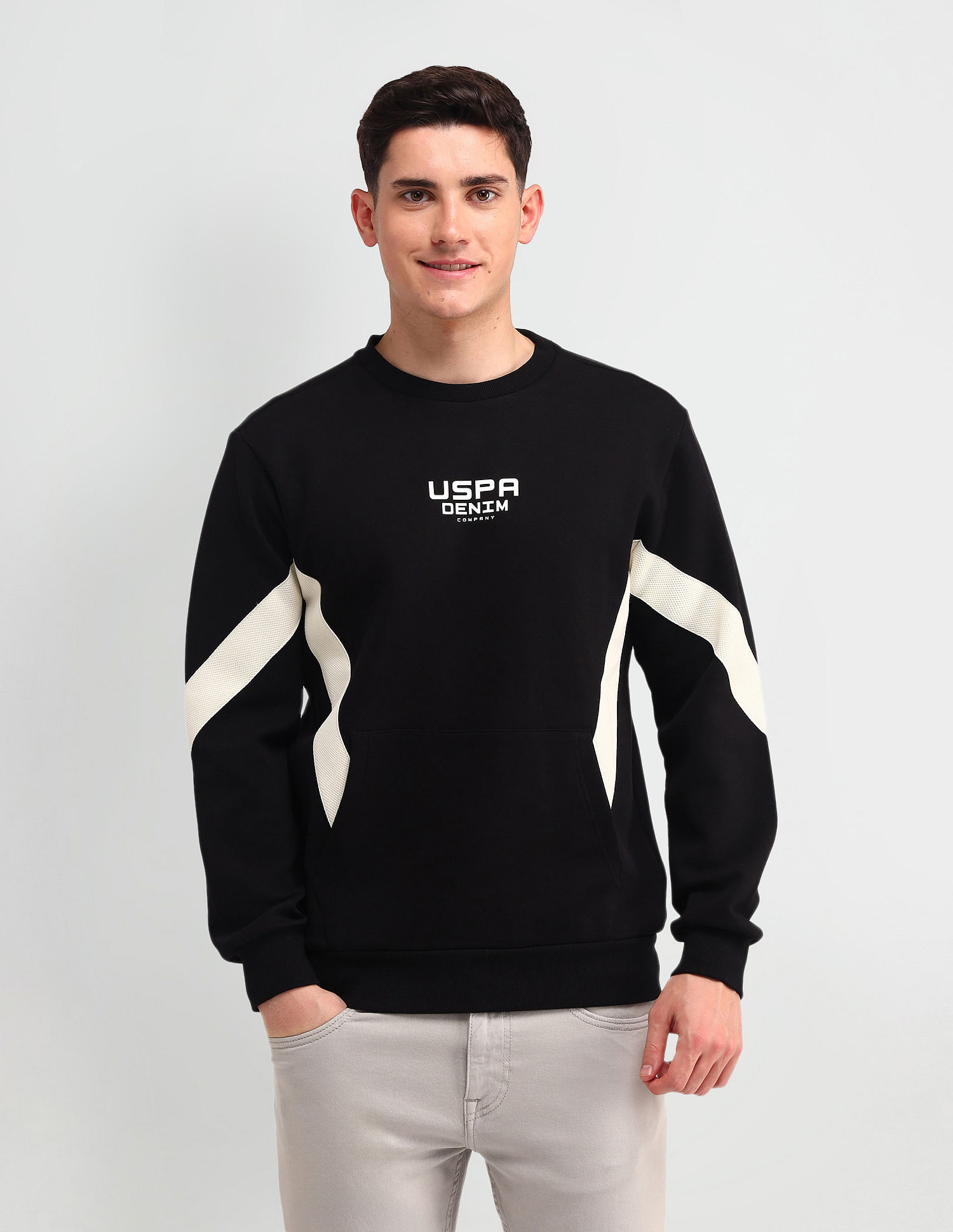 U.S. Polo Assn. Denim Co. Colour Blocked Regular Fit Sweatshirt