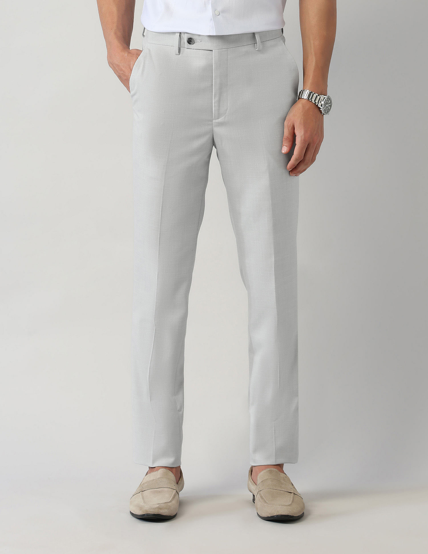 Arrow Slim Fit Dobby Weave Autoflex Trousers