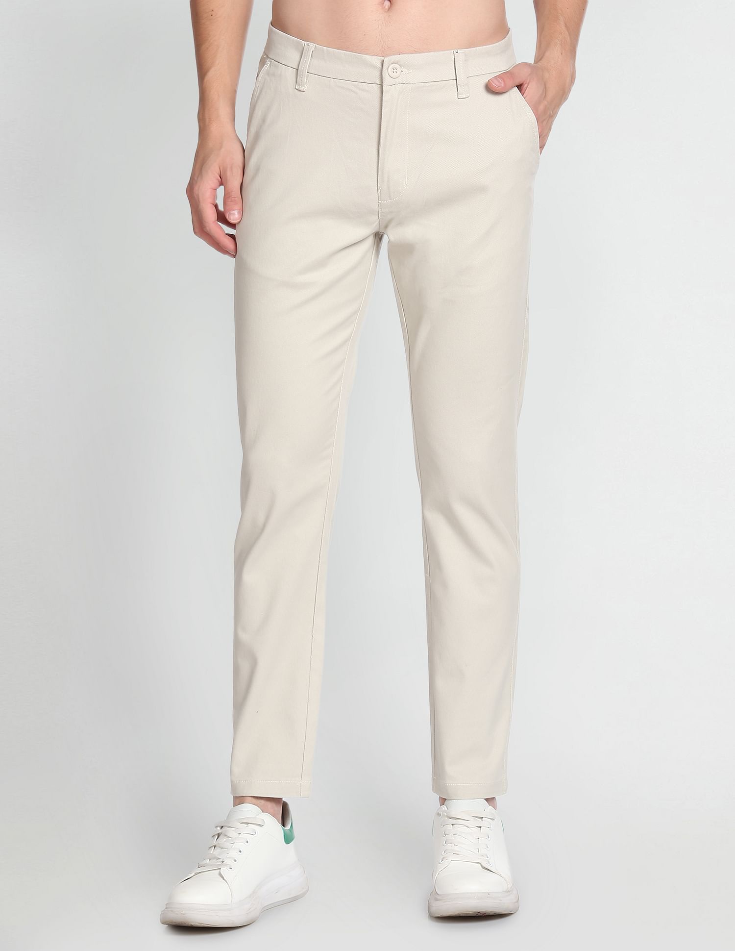 Flying Machine Twill Geometric Print Trousers