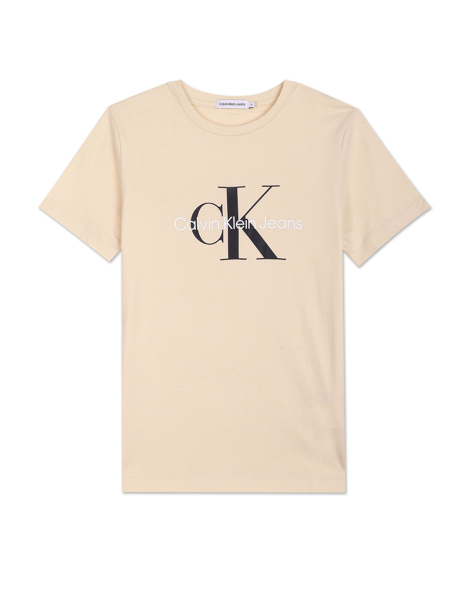 Calvin Klein Jeans Monogram Logo T Shirt Brown