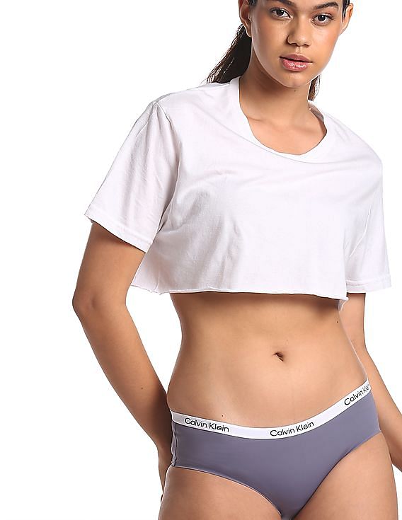 Buy Calvin Klein Underwear Women Lilac Mid Rise Solid Hipster