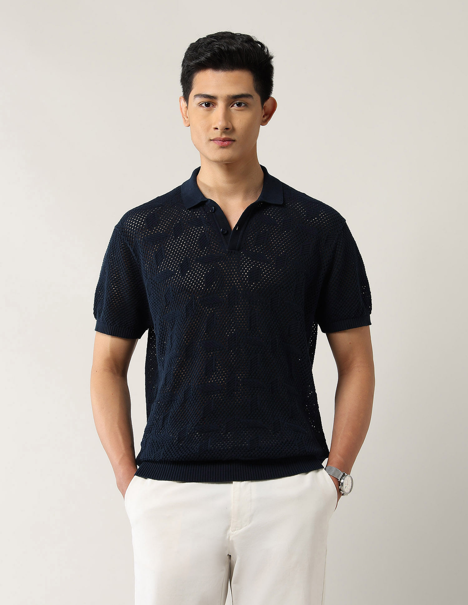 Arrow Newyork Textured Regular Fit Polo Shirt