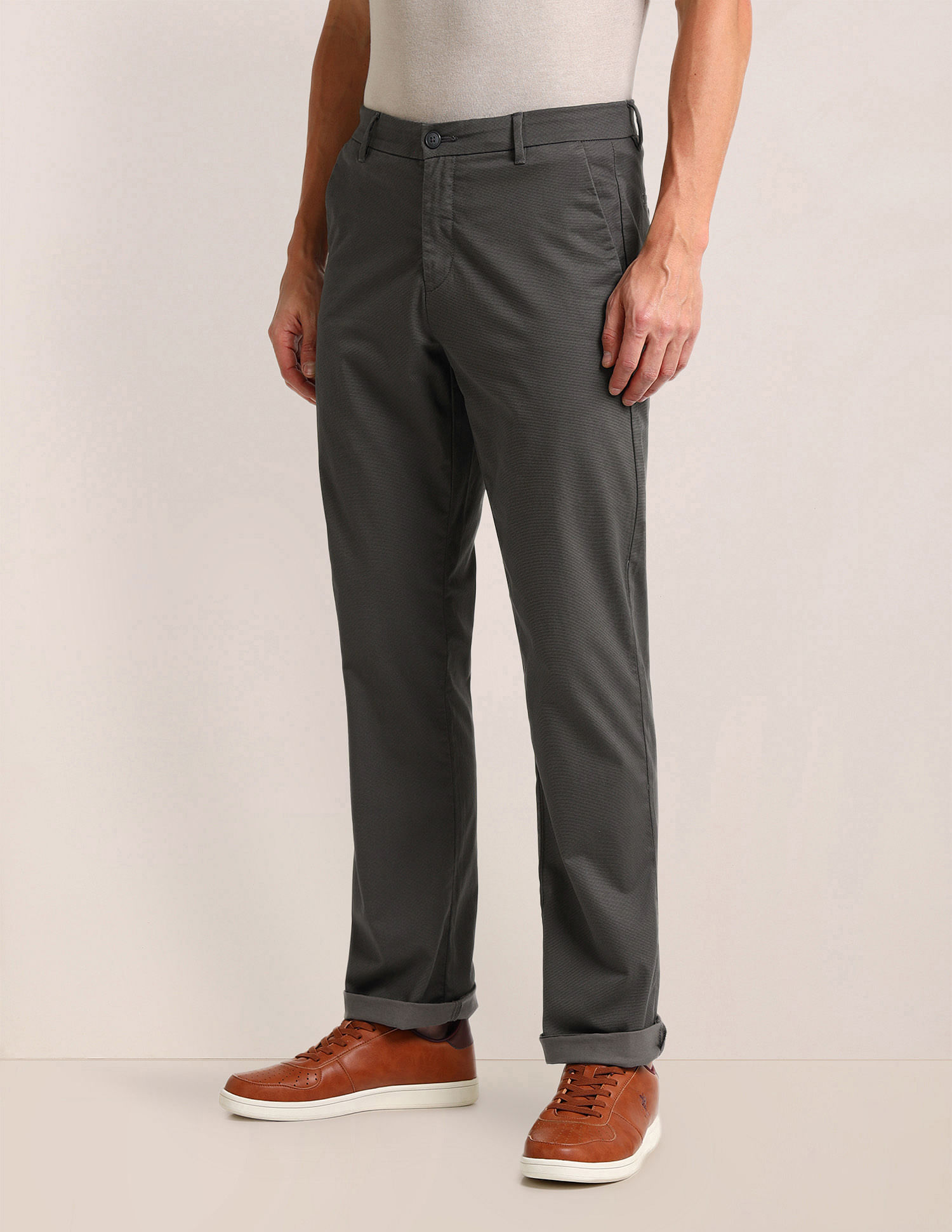 U.S. Polo Assn. Riley Straight Fit Textured Trousers