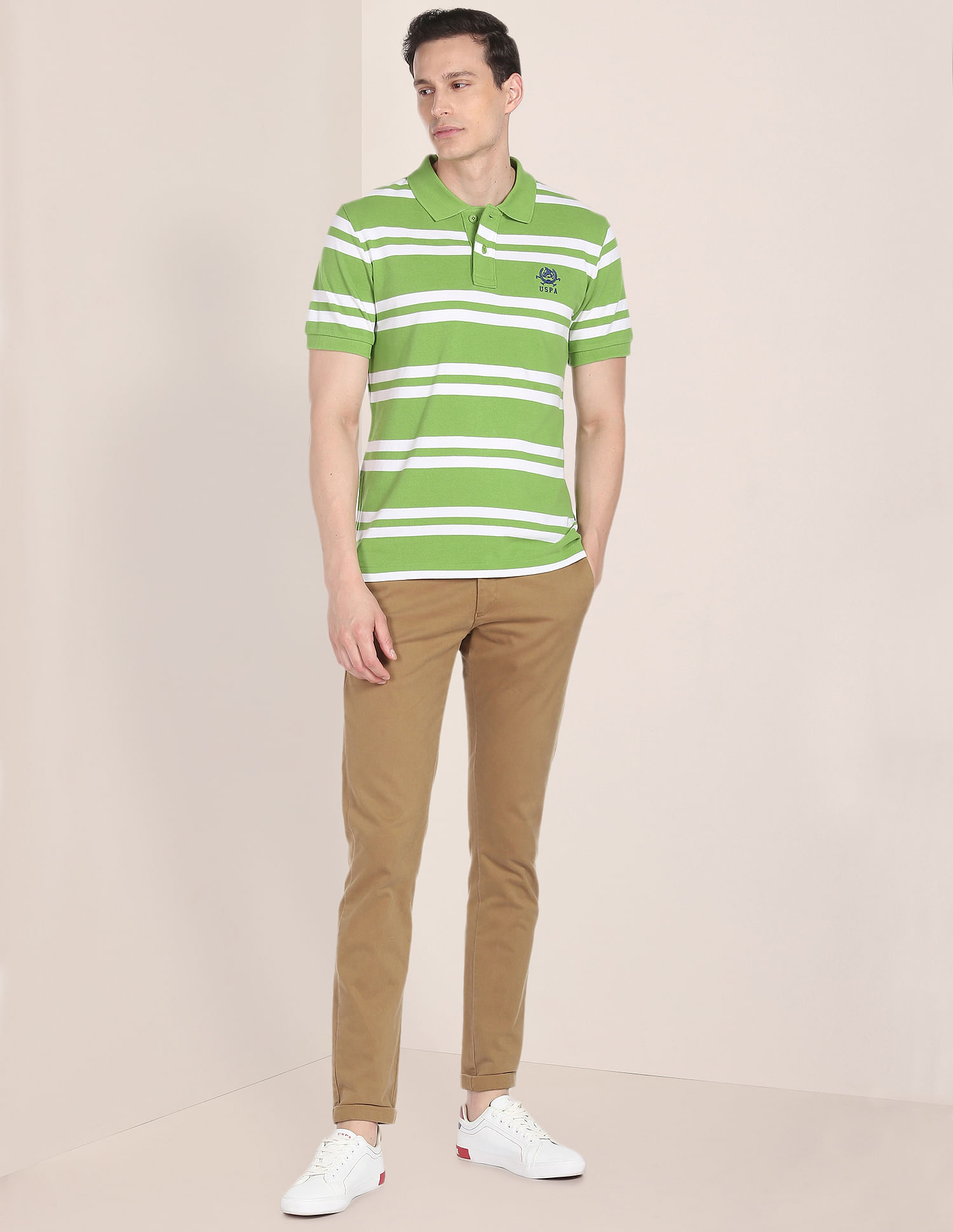 U.S. Polo Assn. Horizontal Stripe Cotton Polo Shirt