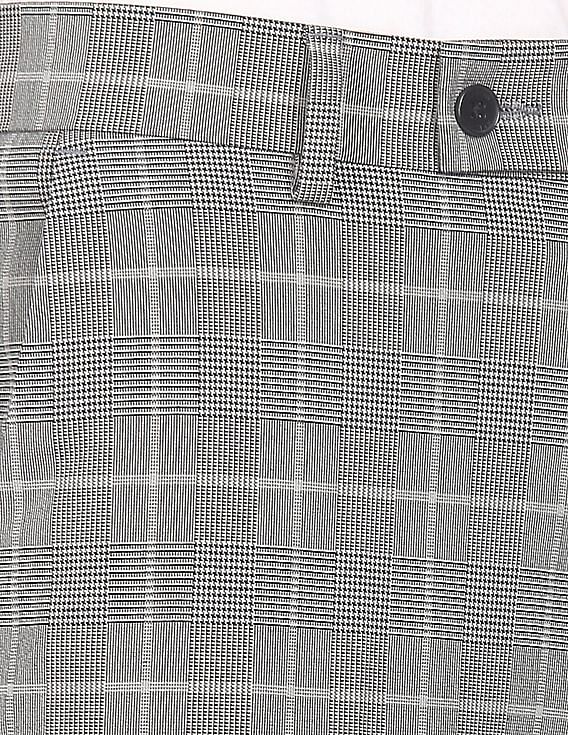 Arrow Flat Front Check Formal Trousers