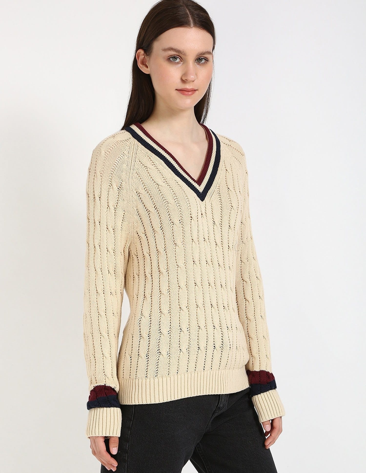 Buy Tommy Hilfiger Regular-Fit Cotton V-Neck Pullovers Sweater