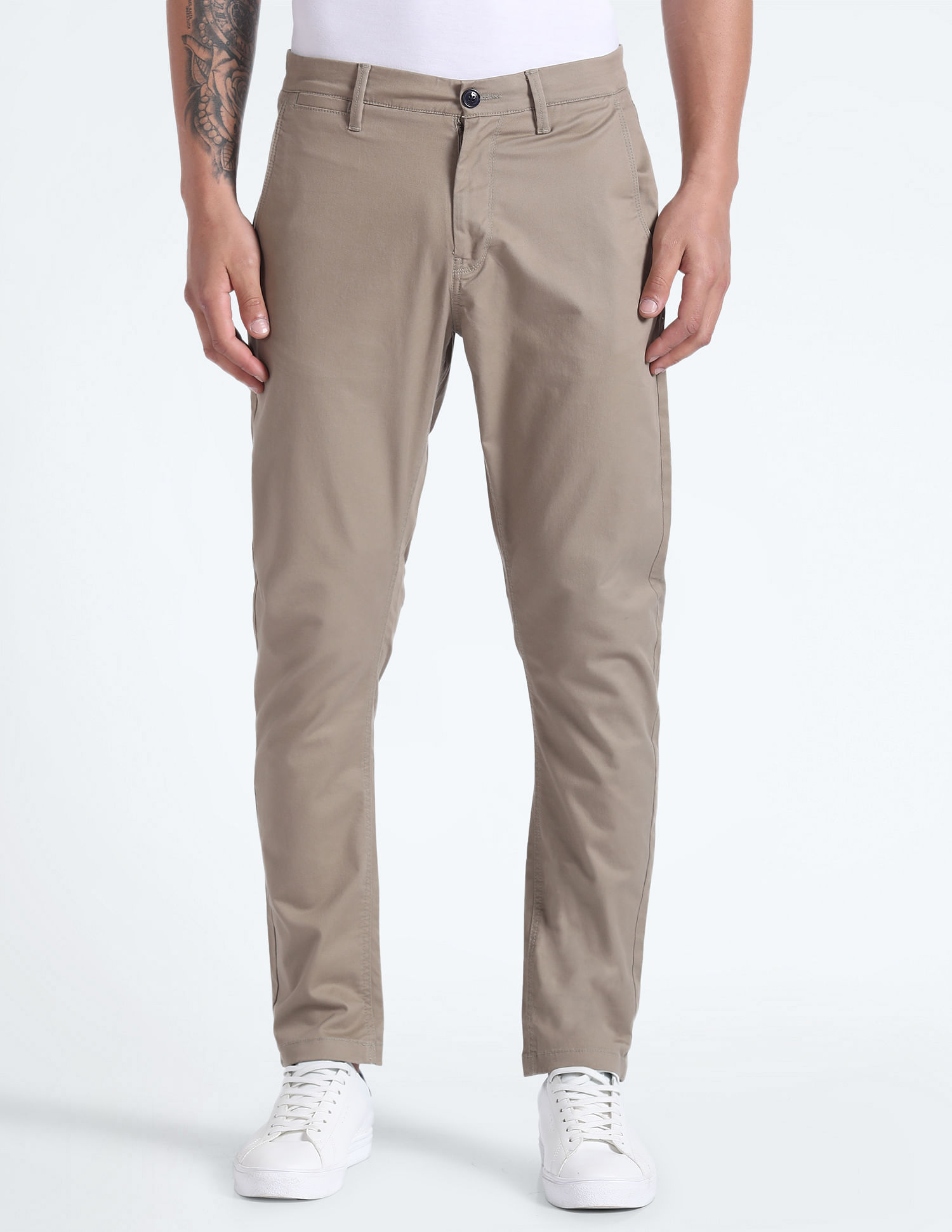 Flying Machine Solid Slim Fit Trouser