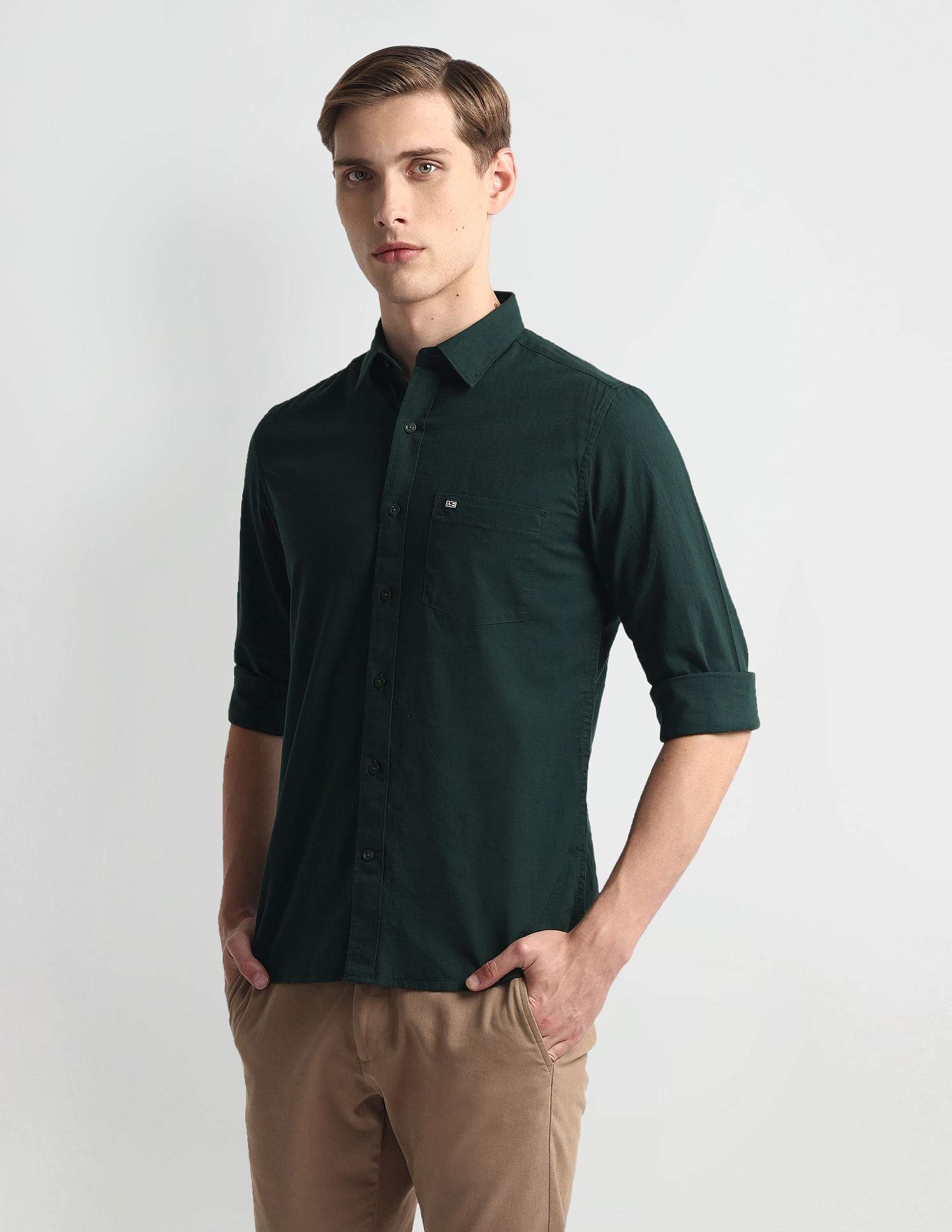 Arrow Sports Heathered Slim Fit Shirt