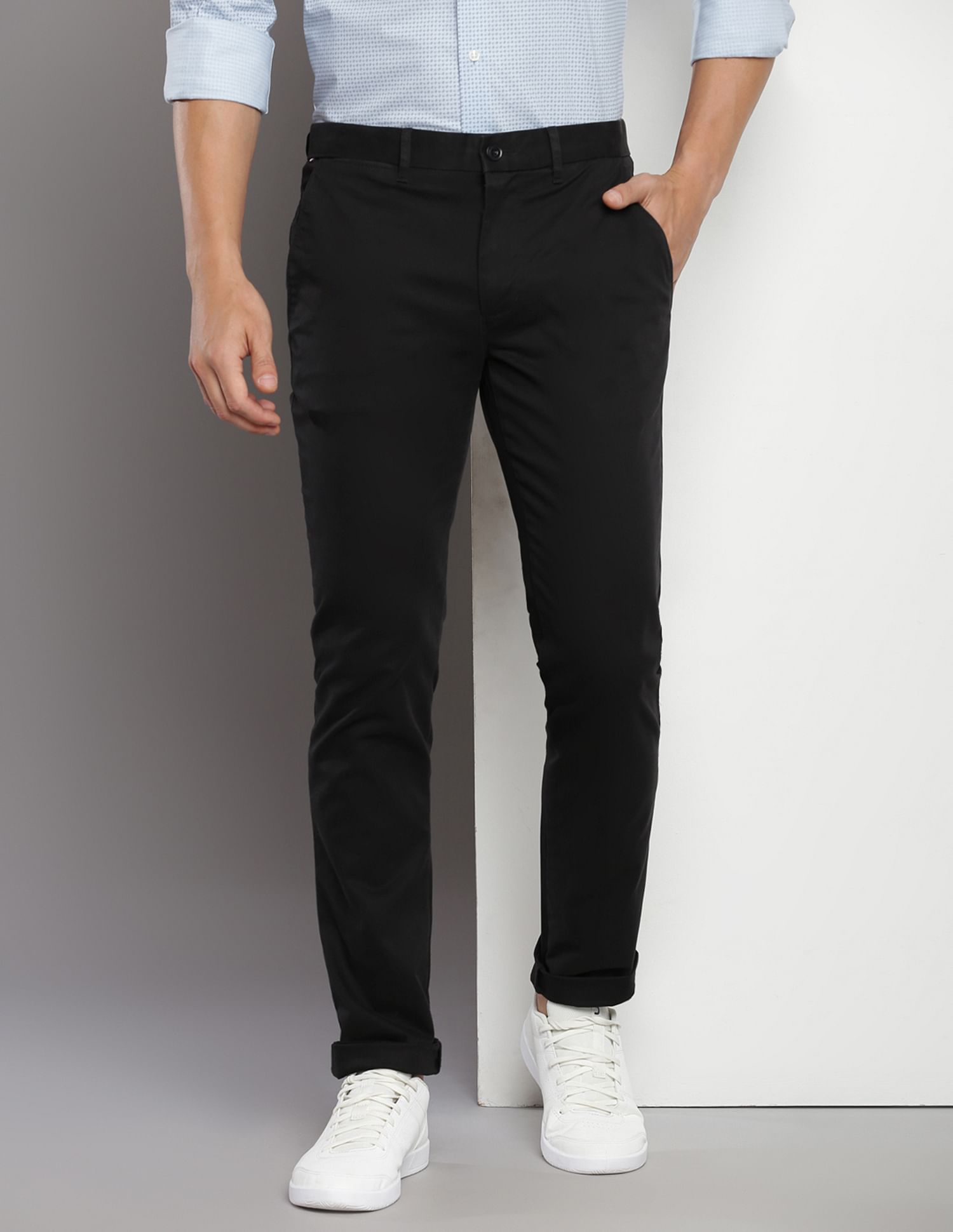 Buy Tommy Hilfiger Mid Rise Slim Fit Trousers NNNOW