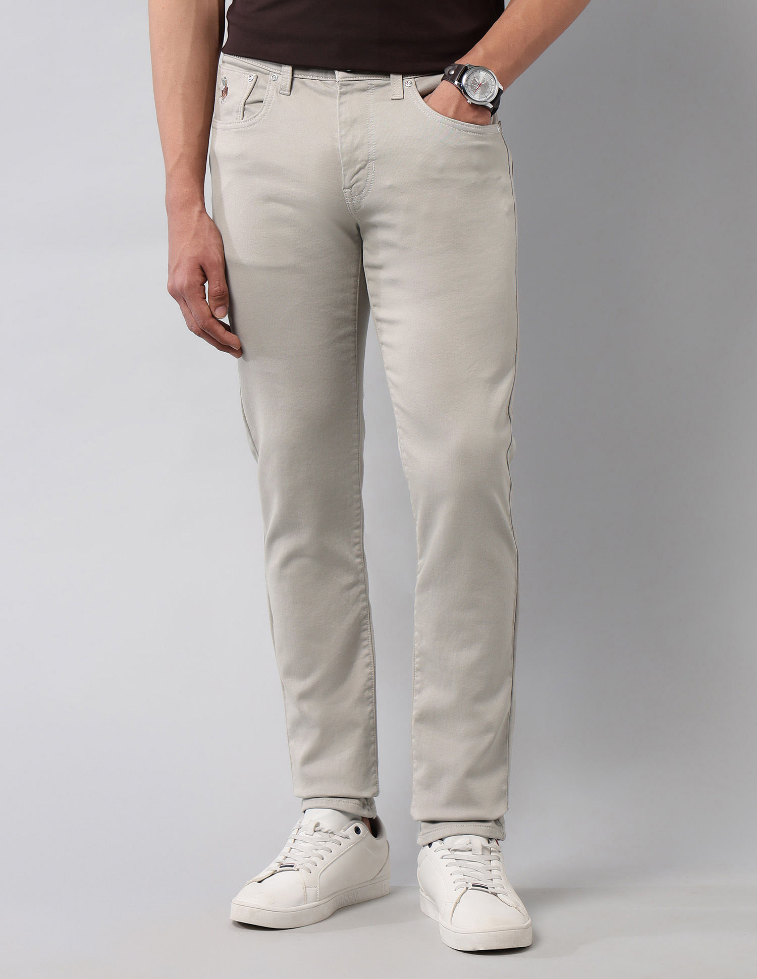 U.S. Polo Assn. Denim Co. Brandon Slim Tapered Fit White Jeans