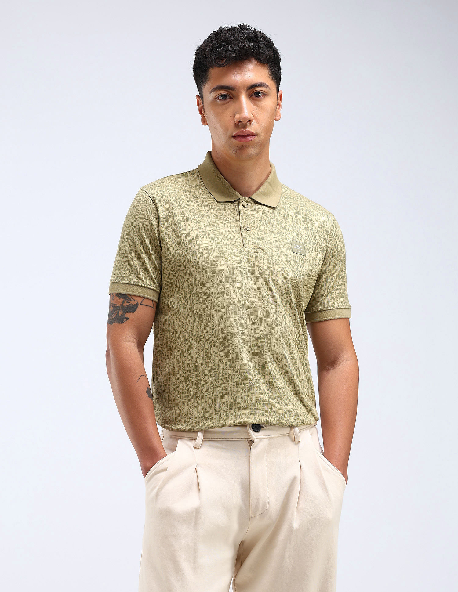 Flying Machine All-Over Regular Fit Polo Shirt
