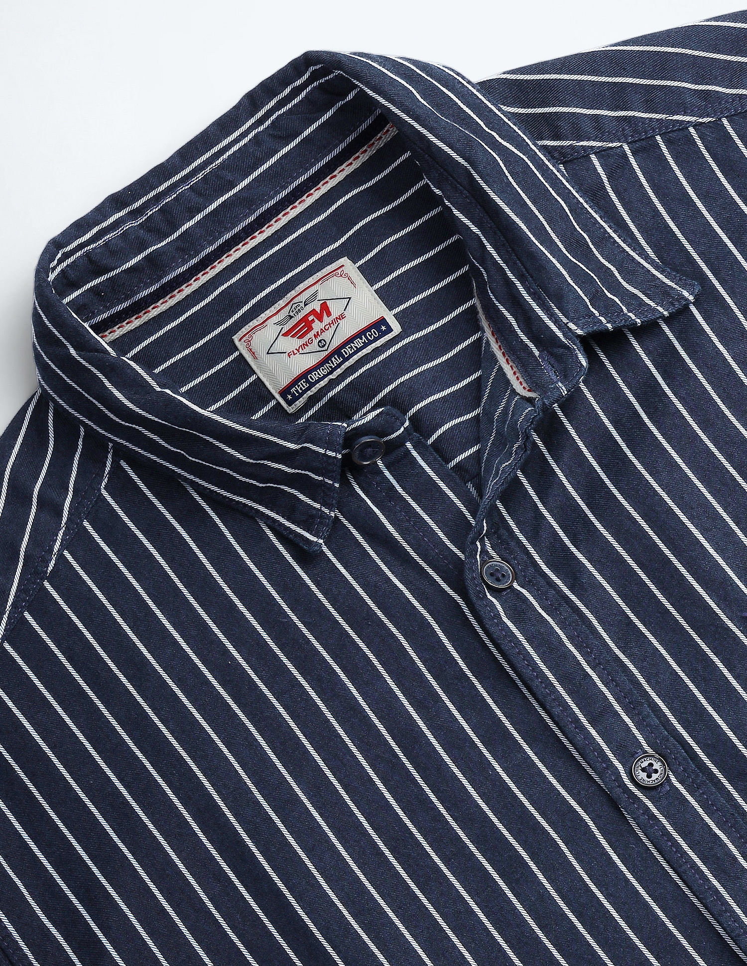 Flying Machine Vertical Stripe Cotton Shirt