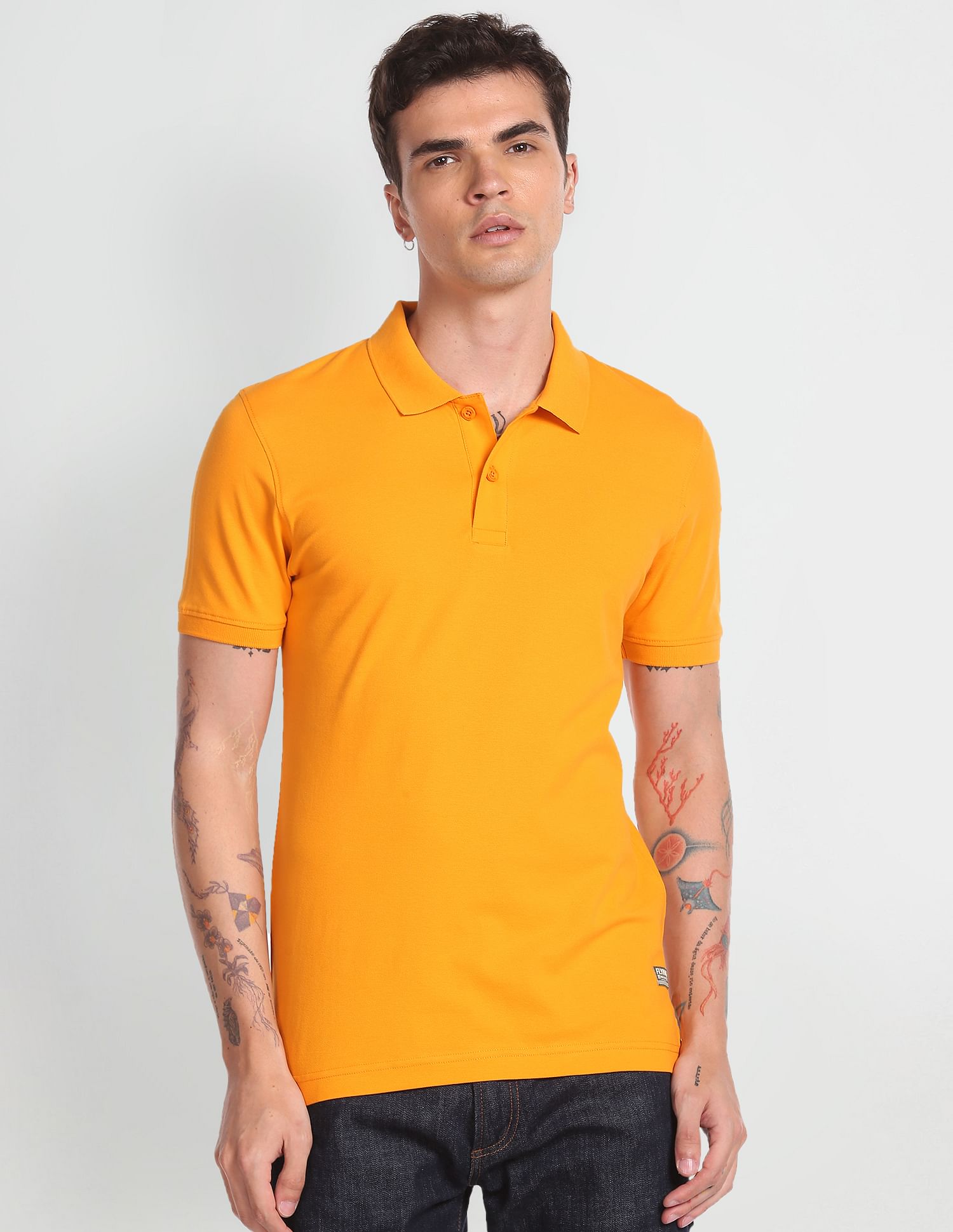 Flying Machine Solid Pique Polo Shirt