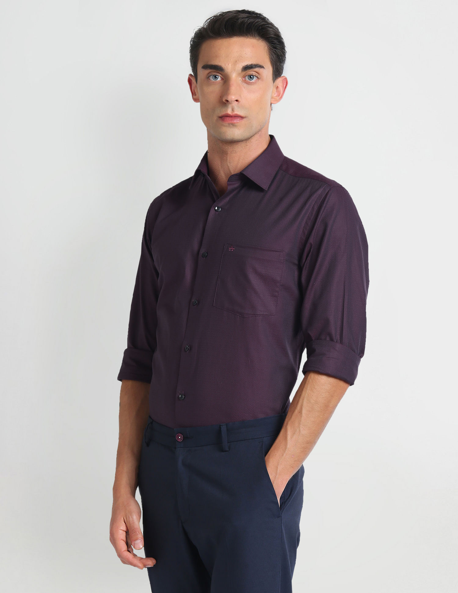 Arrow Geometric Patterned Dobby Shirt