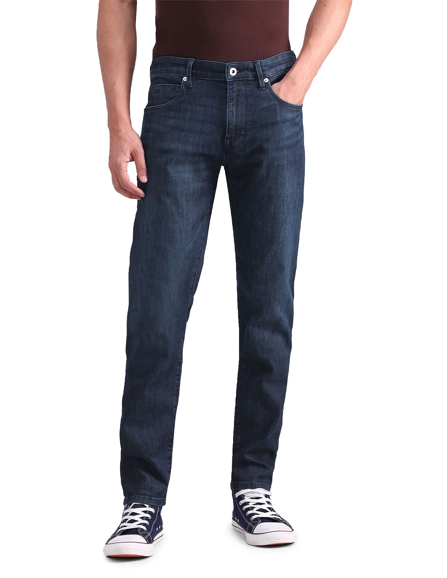 Flying Machine Slash Slim Tapered Fit Blue Jeans