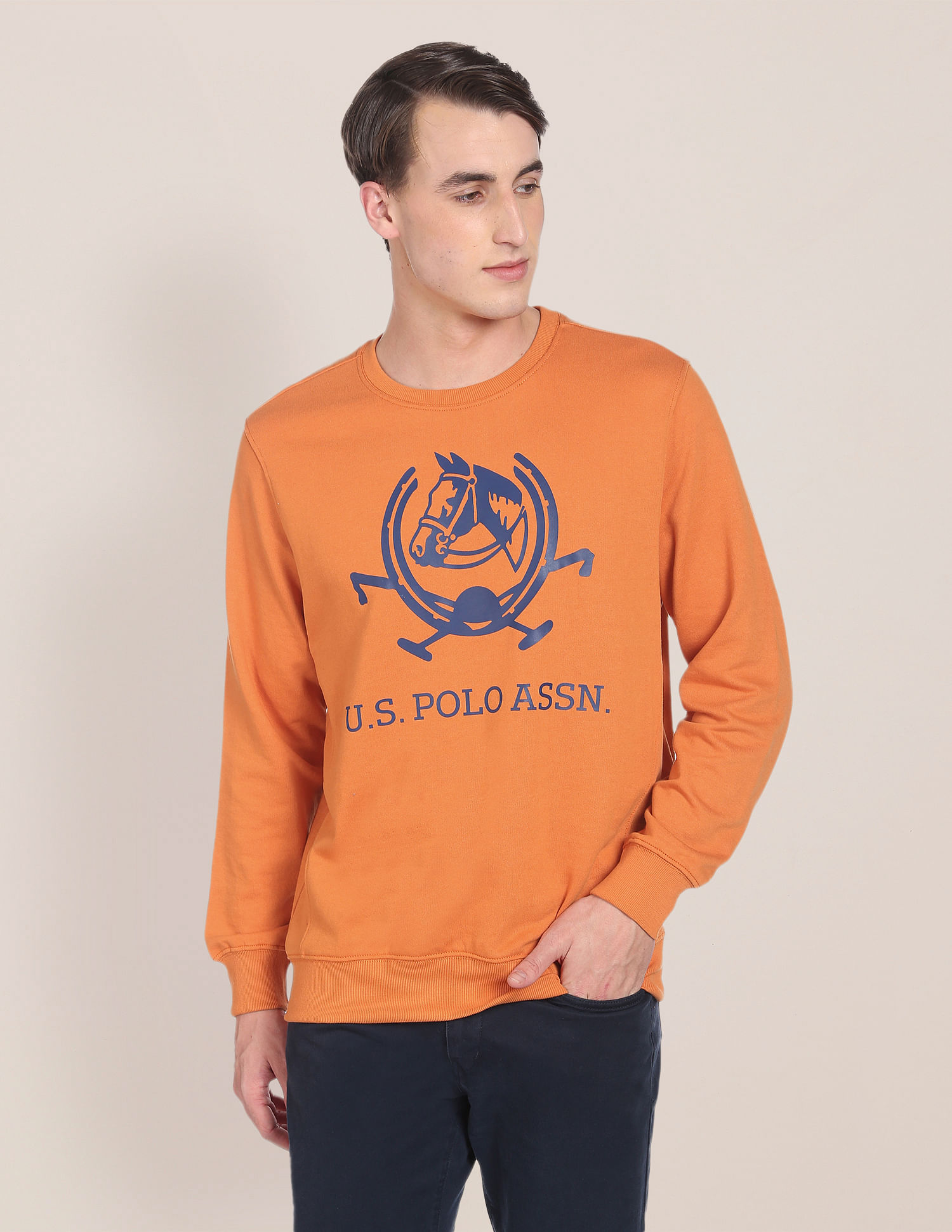 U.S. Polo Assn. Crew Neck Brand Print Sweatshirt