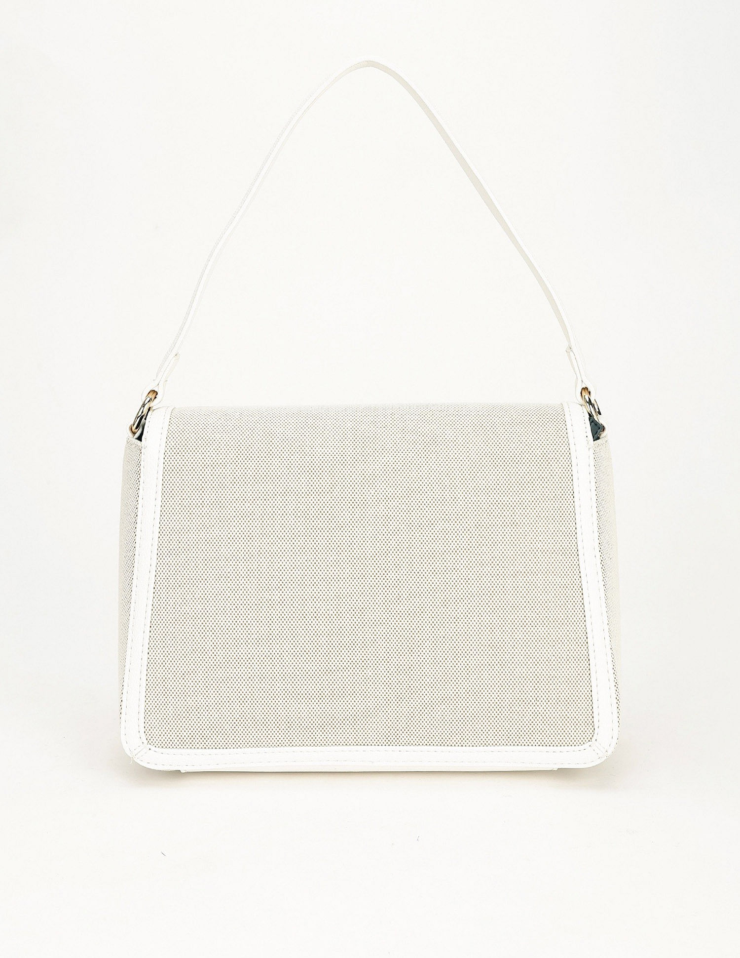 Tommy Hilfiger Solid White Polyester Hand Bags