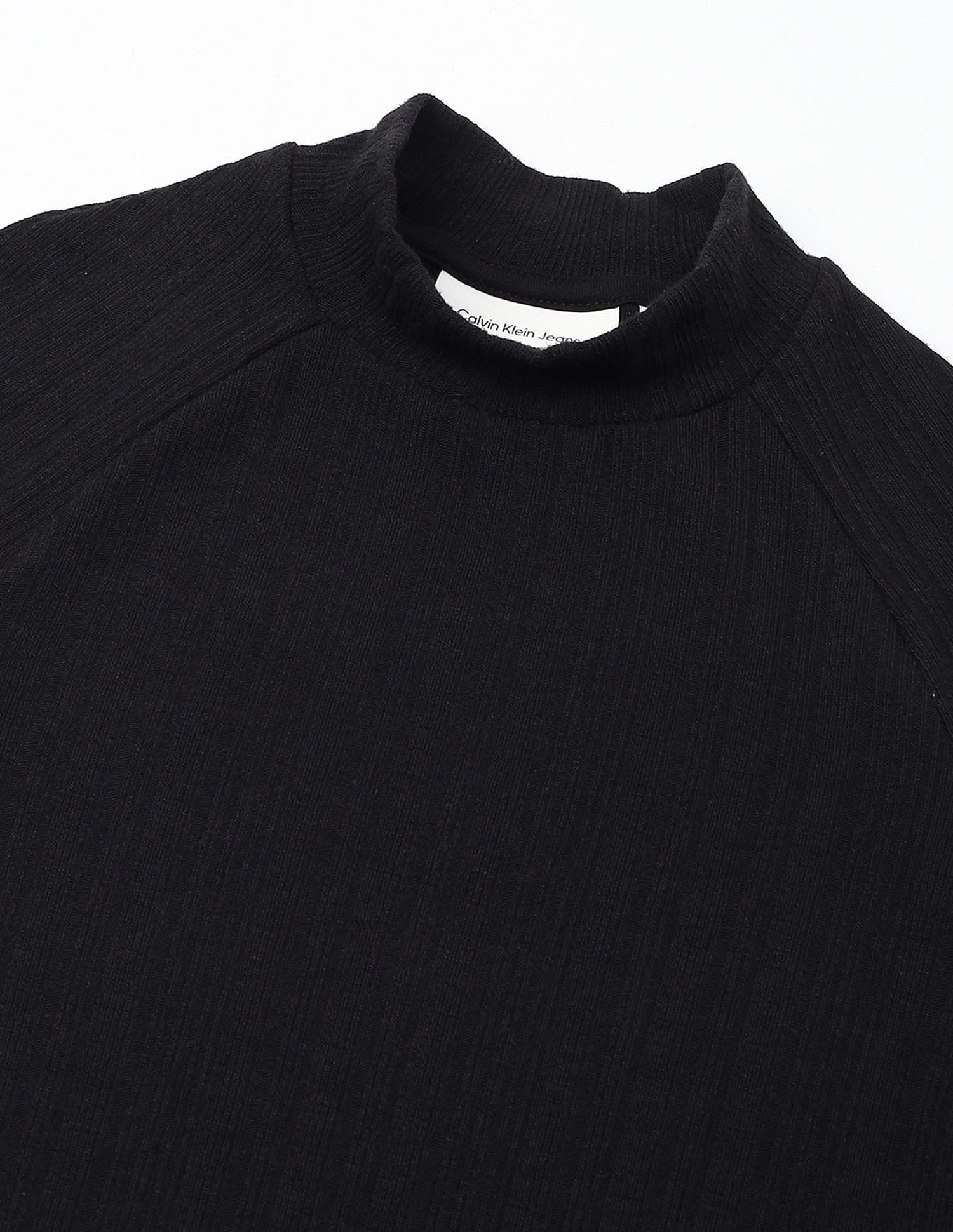 Calvin Klein Jeans Slim-Fit Viscose Mock Neck Crop Top
