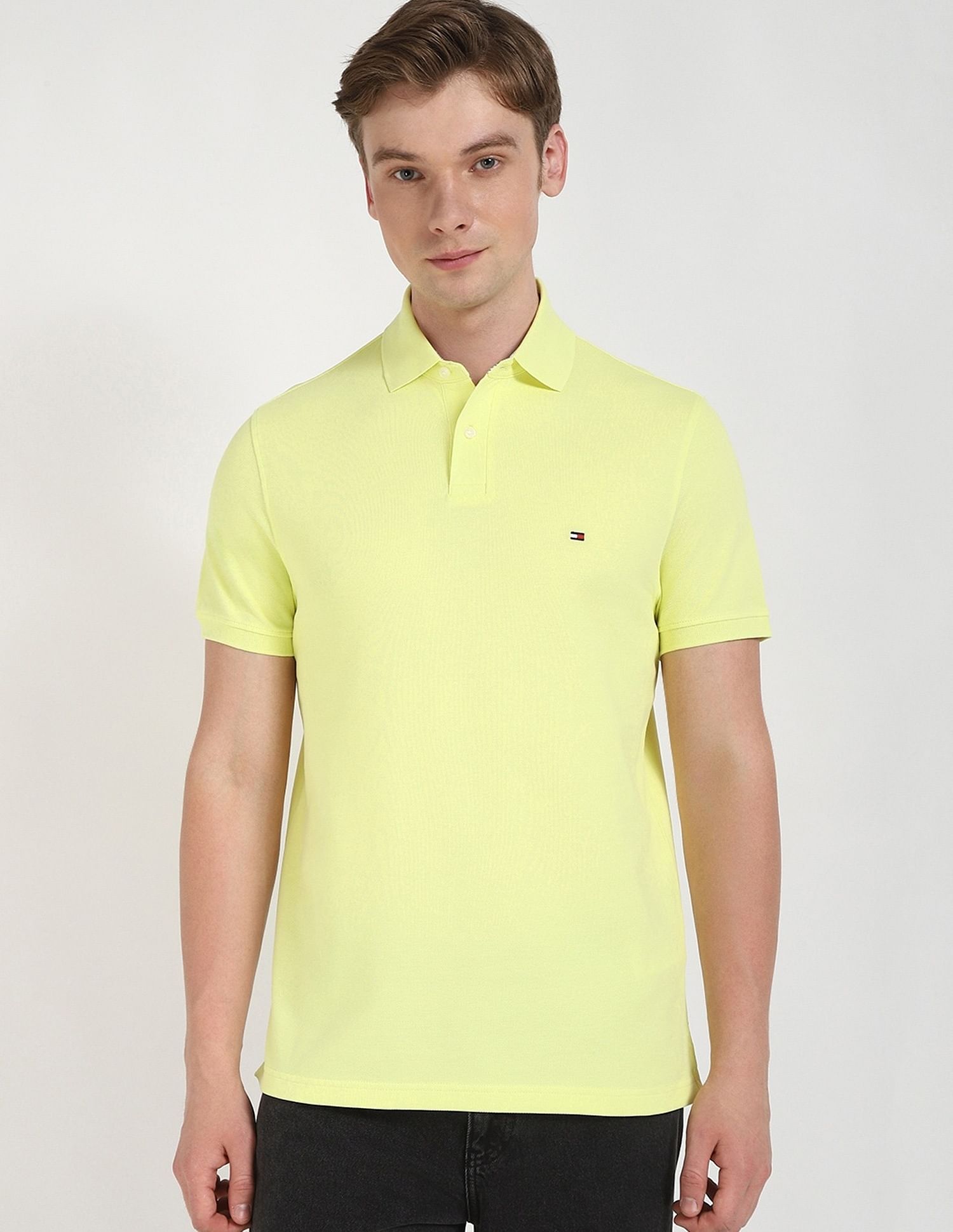 Tommy Hilfiger Solid Regular-Fit Cotton Polo Shirt