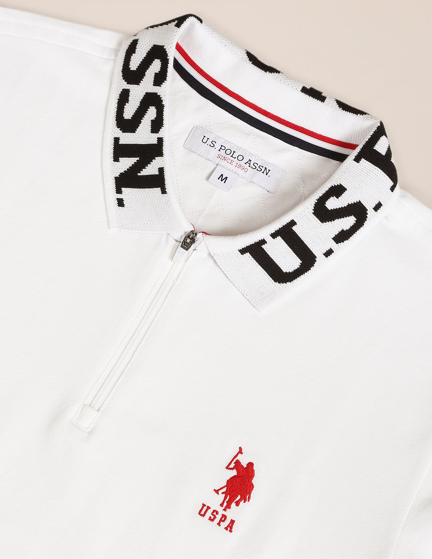 U.S. Polo Assn. Branded Collar Slim Fit Polo Shirt