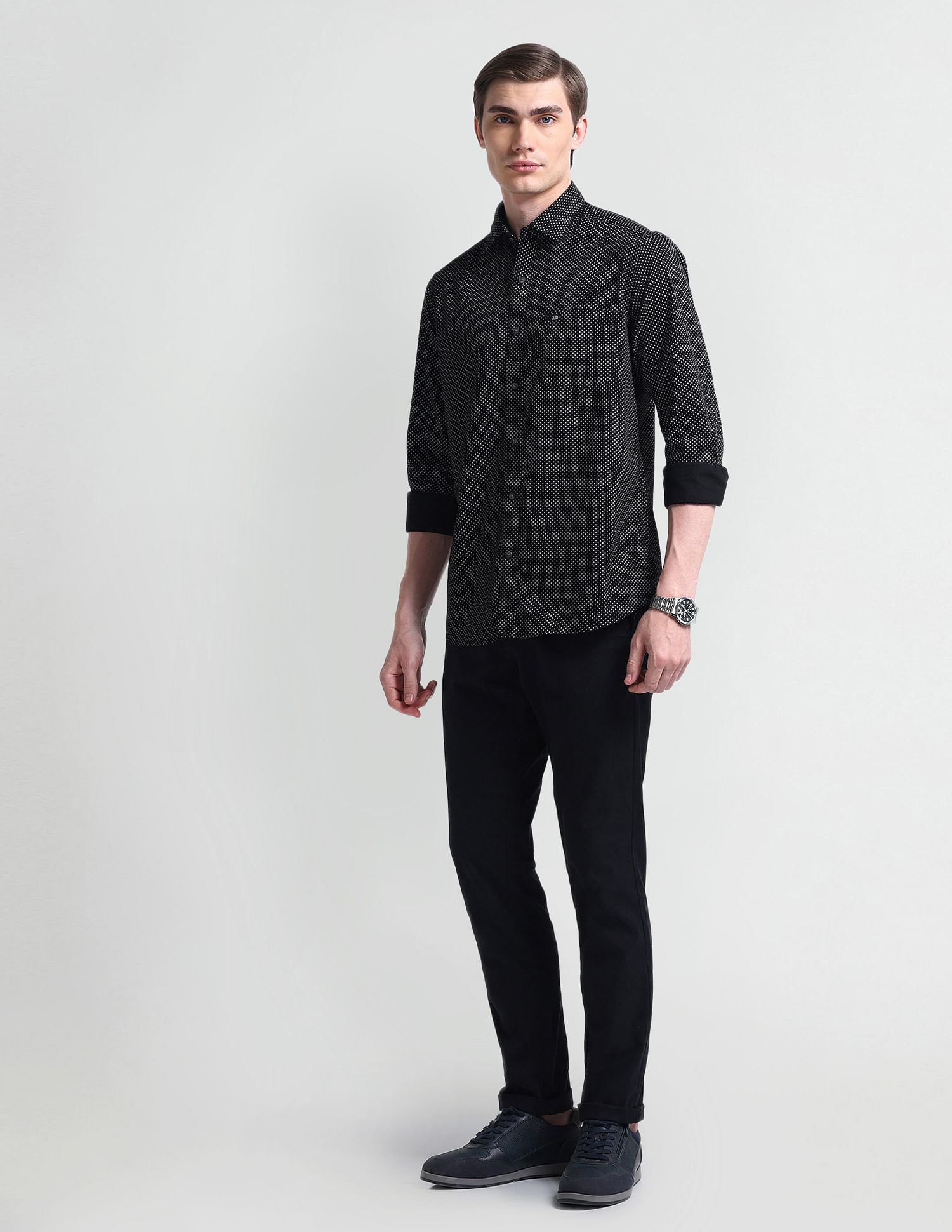 Arrow Sport Geometric Print Twill Shirt