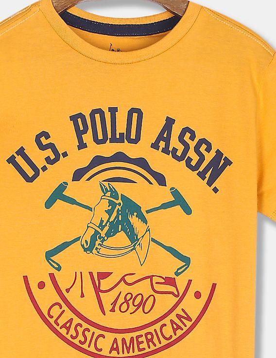 U.S. Polo Assn. Kids Crew Neck Brand Print T-Shirt