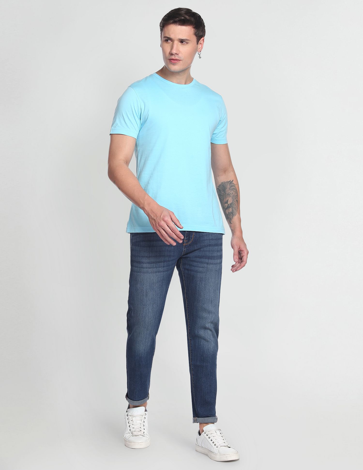 Flying Machine Slash Slim Tapered Fit Whiskered Classic Vintage Jeans