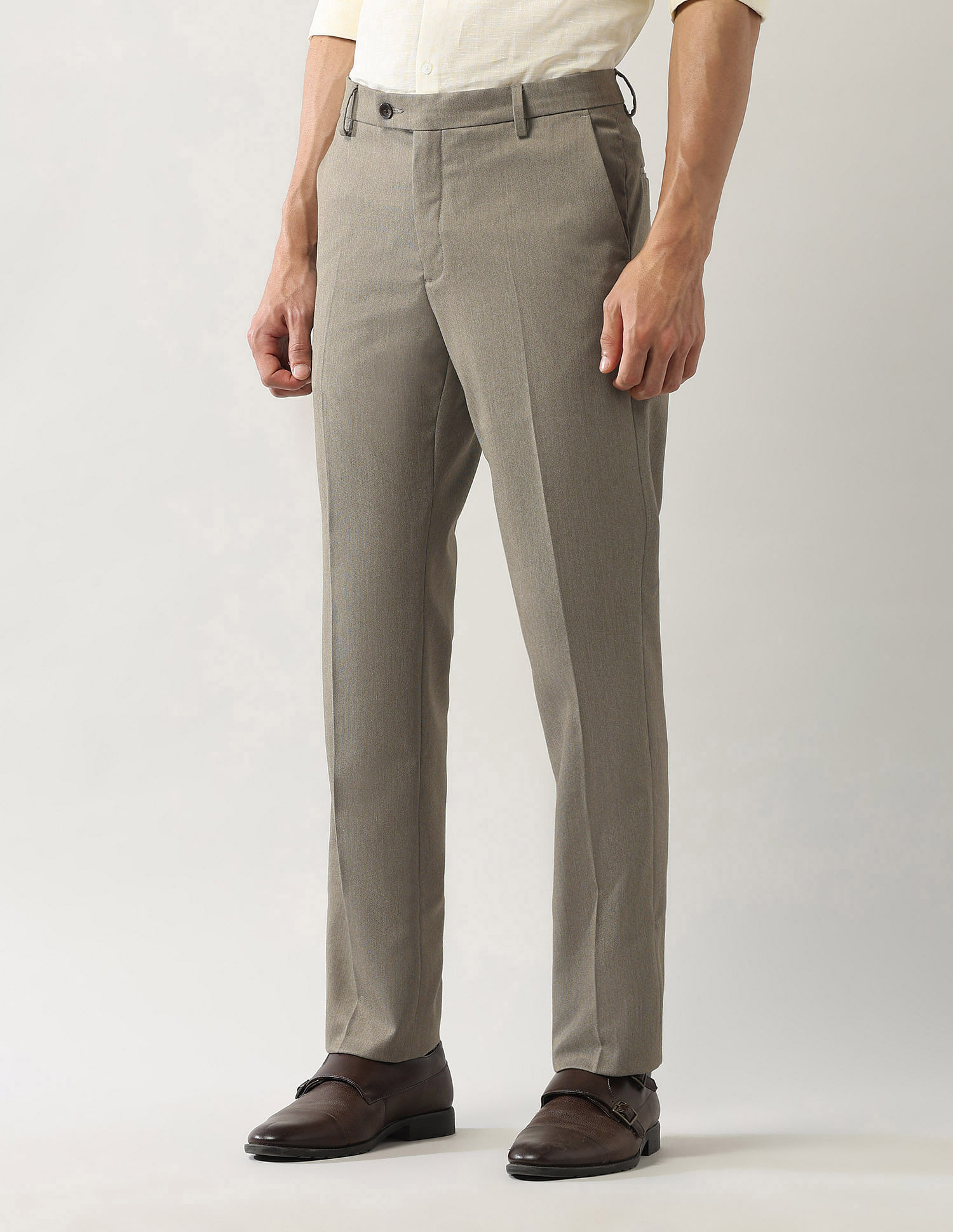 Arrow Solid Smartflex Dobby Trousers