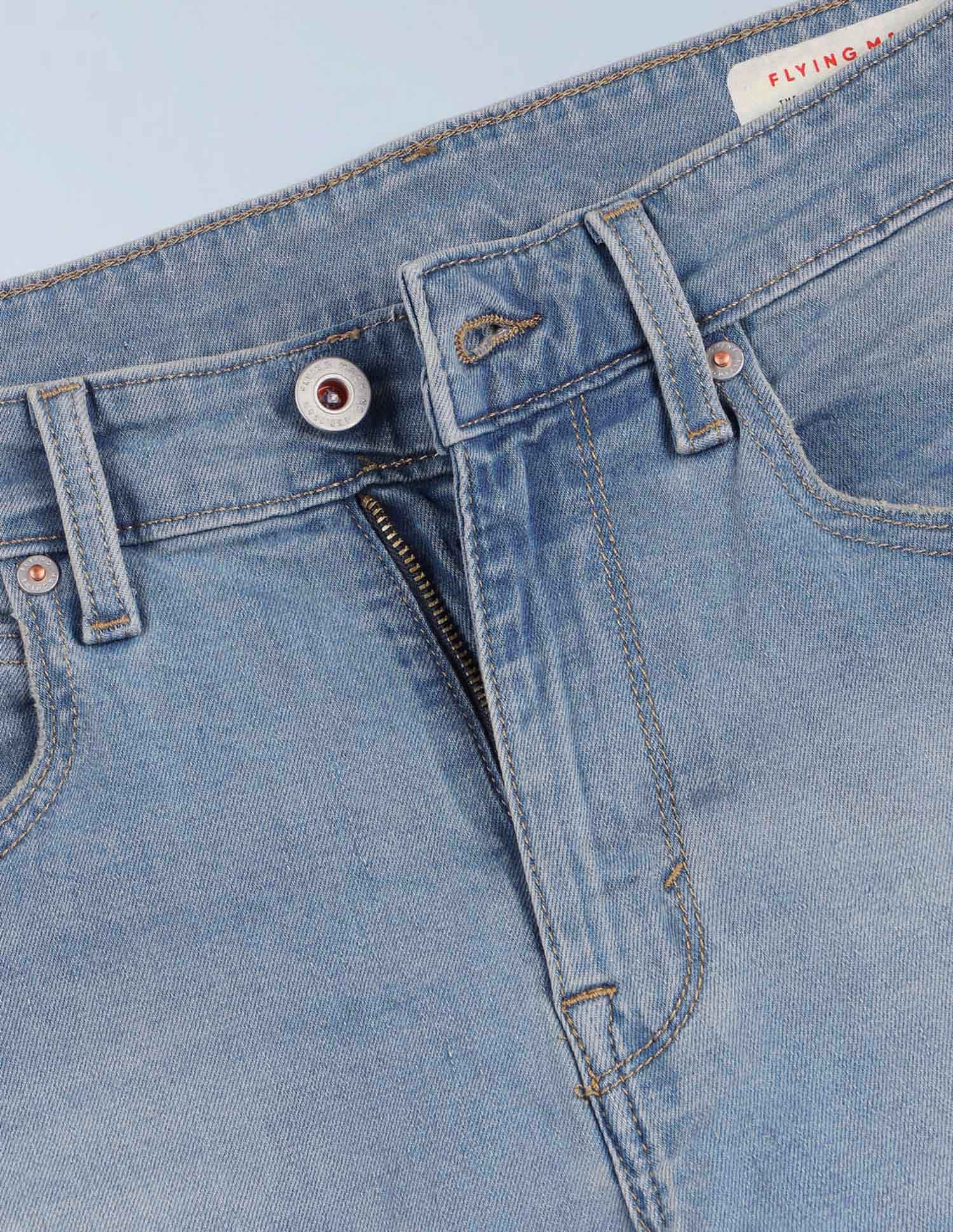 Flying Machine Slash Slim Tapered Fit Stone Washed Jeans