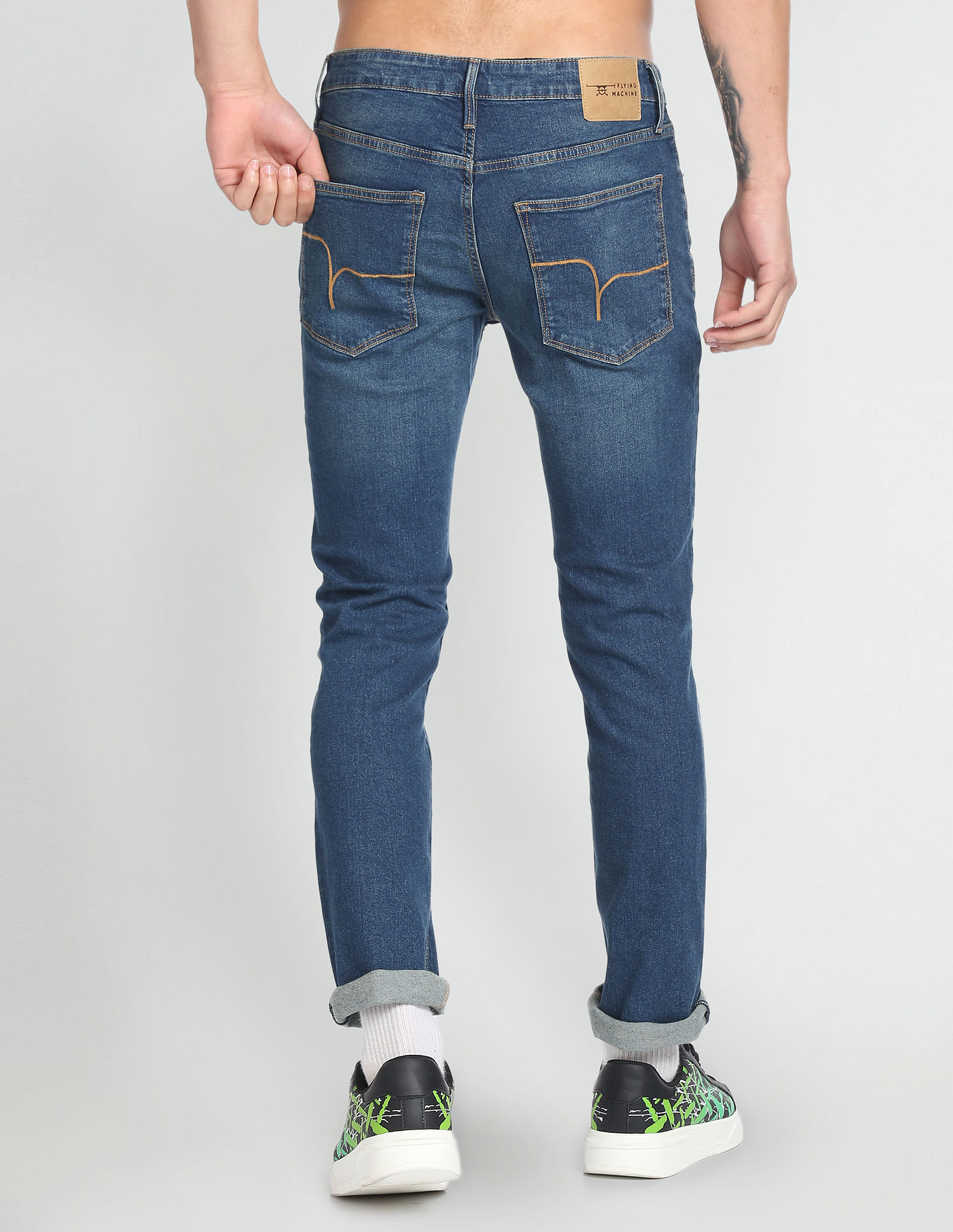 Flying Machine Freddie Slim Straight Fit Stone Wash Jeans