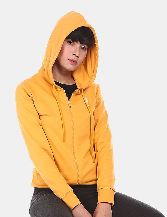 Yellow zip clearance up sweatshirt