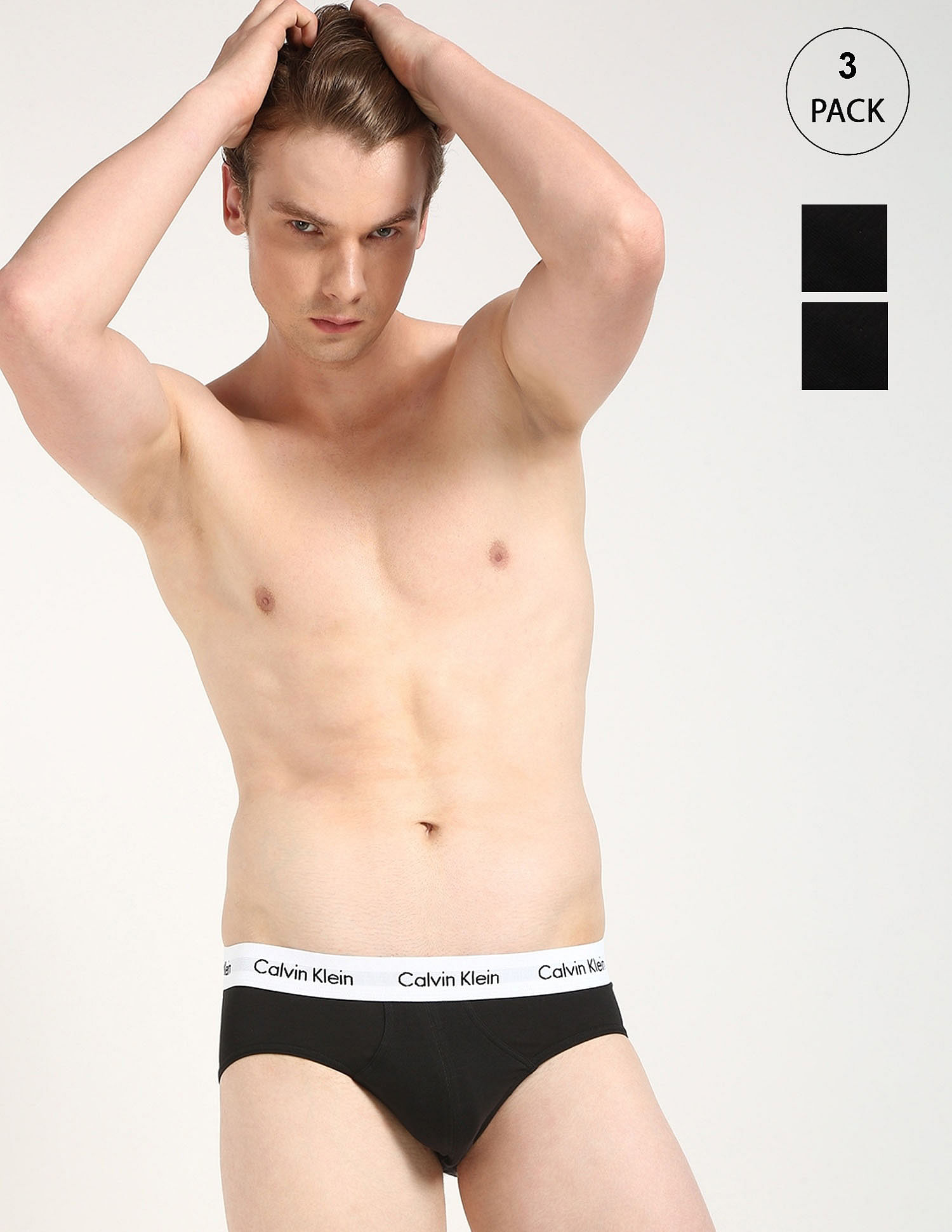 Calvin Klein Underwear Solid Multi Low Rise Briefs - Pack Of - 3