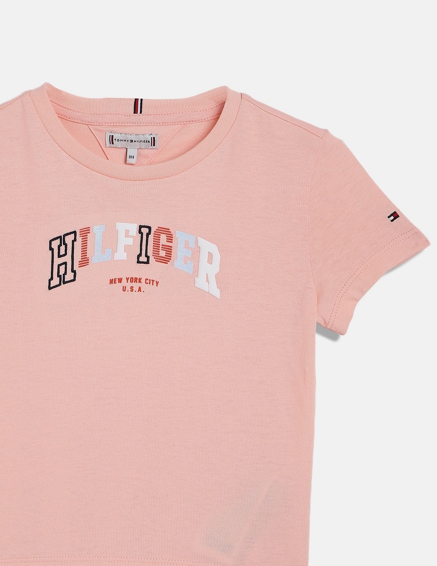 Tommy Hilfiger Kids Girls Logo Regular-Fit Cotton T-Shirt