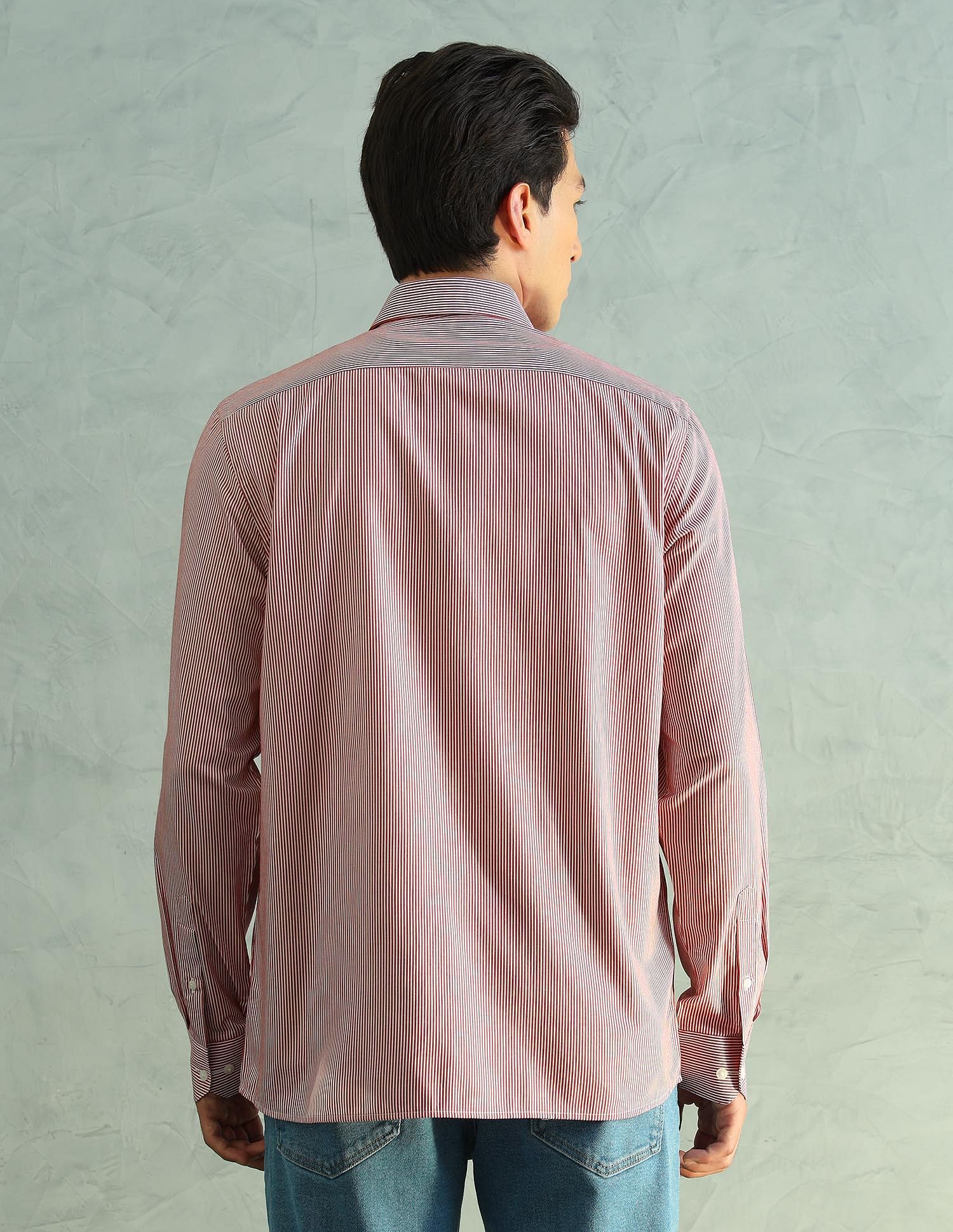 Arrow Slim Fit Striped Smart Formal Shirt
