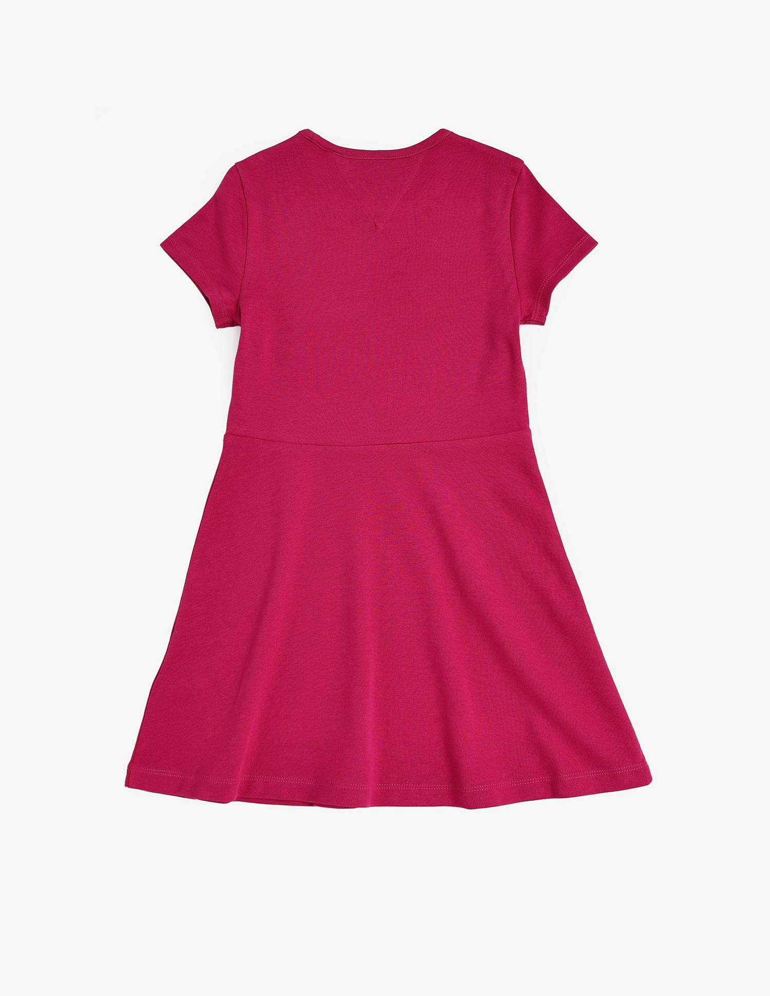 Tommy Hilfiger Kids Girls Cotton Round Neck A-Line Dress